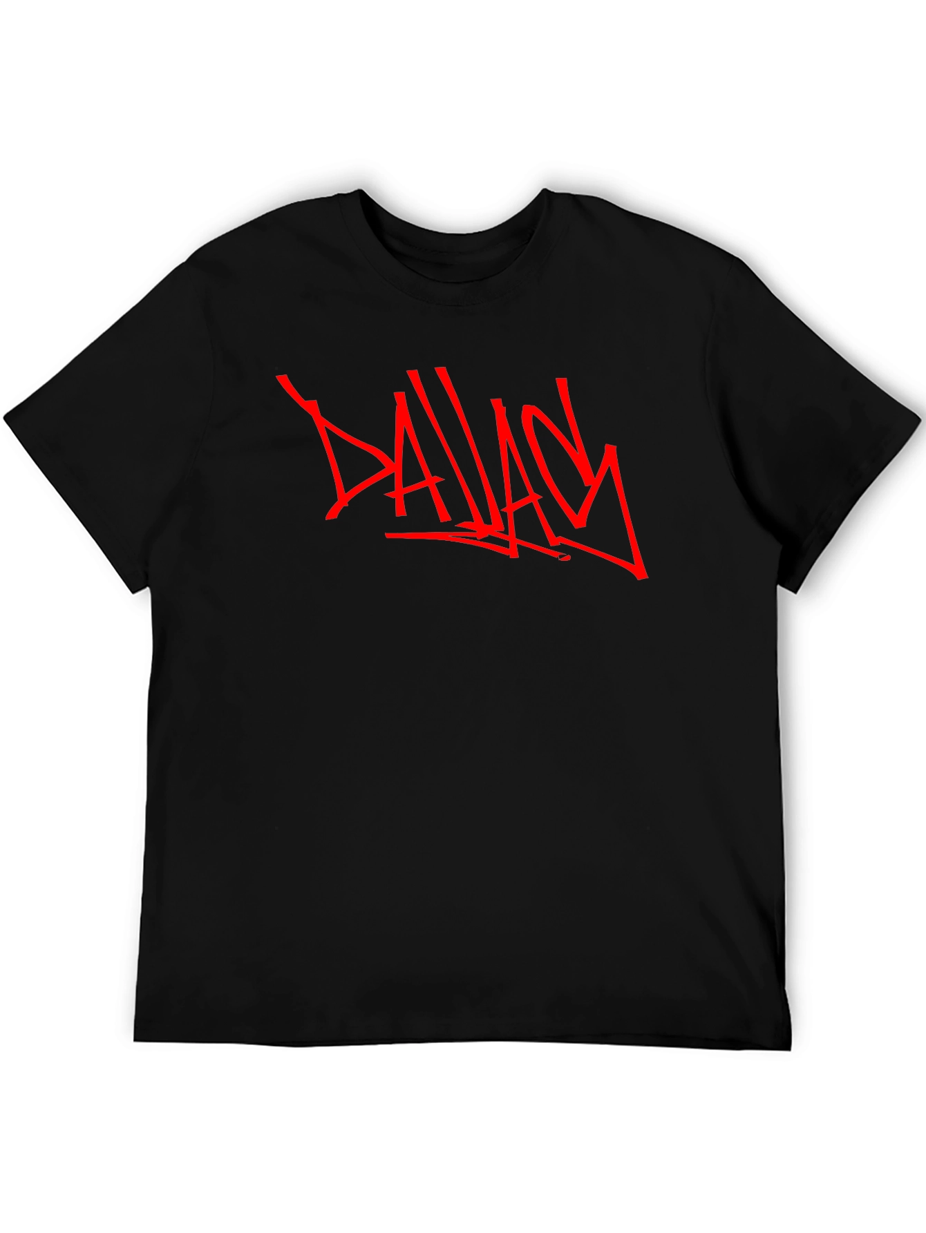 Mens Black T-Shirt with Bold Red Graffiti Design