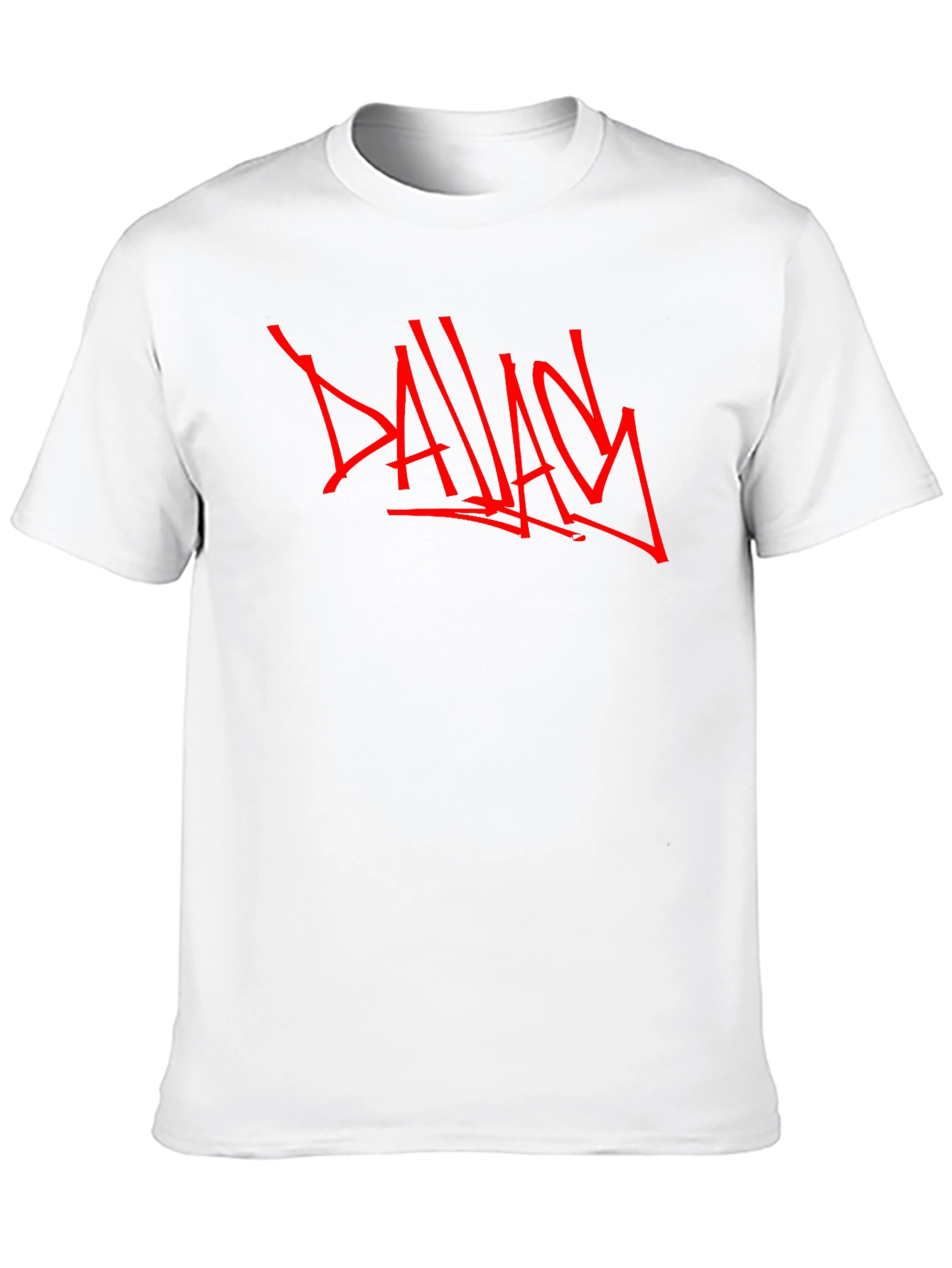 Mens Black T-Shirt with Bold Red Graffiti Design
