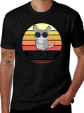 Chinchillin T-Shirt - Retro Sunset Graphic