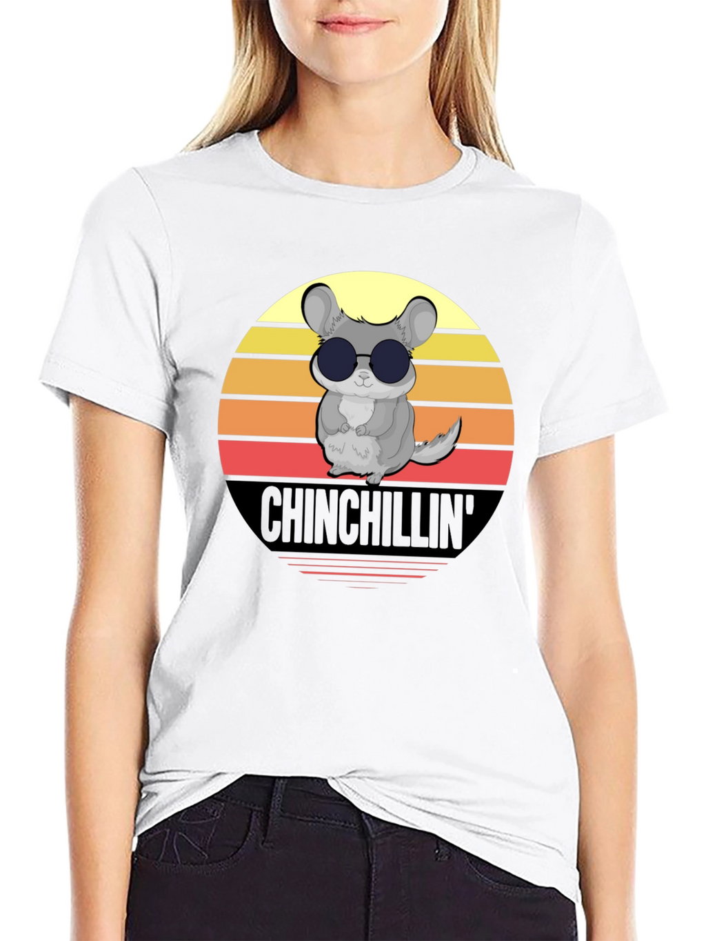 Chinchillin T-Shirt - Retro Sunset Graphic