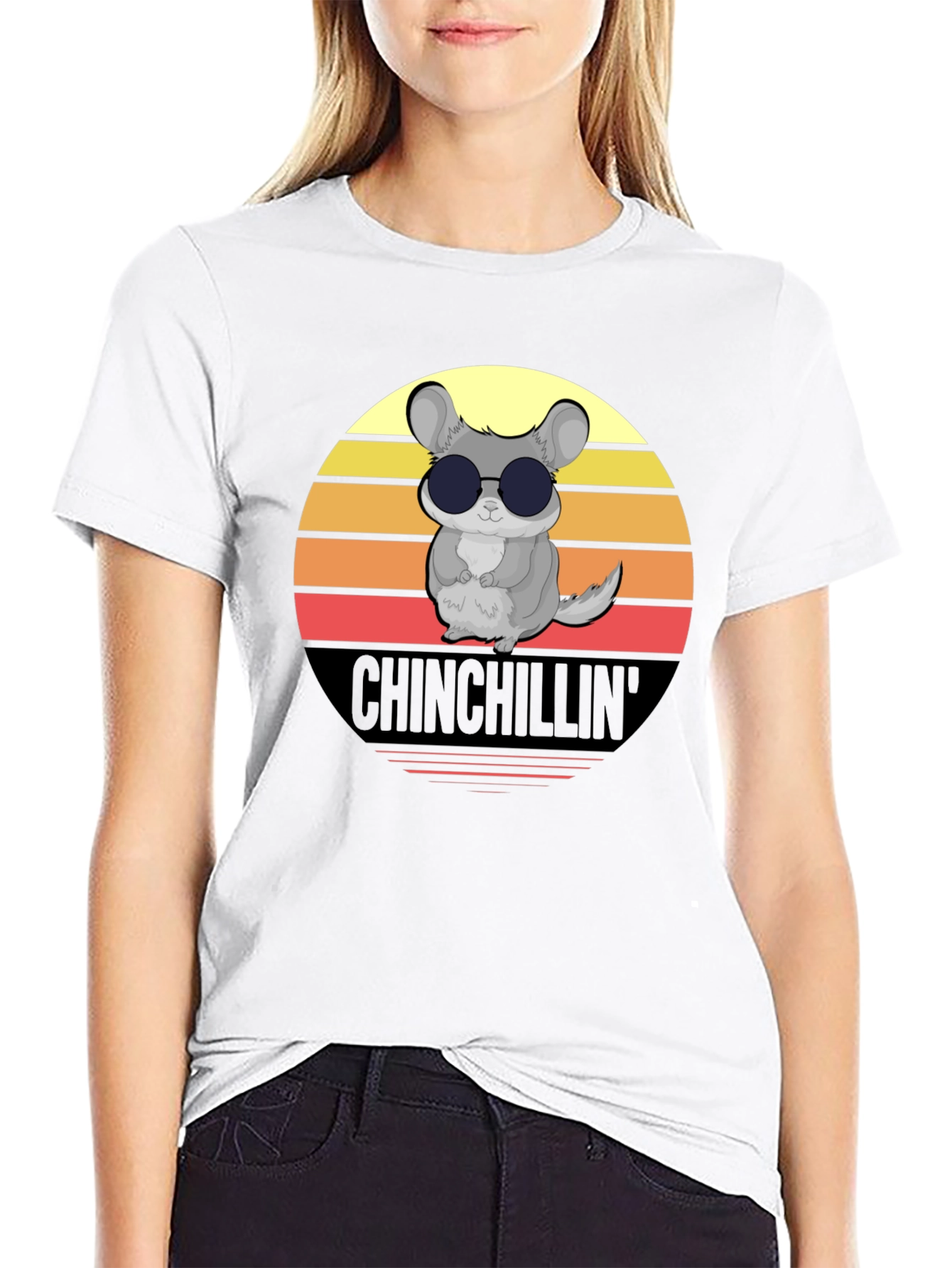 Chinchillin T-Shirt - Retro Sunset Graphic