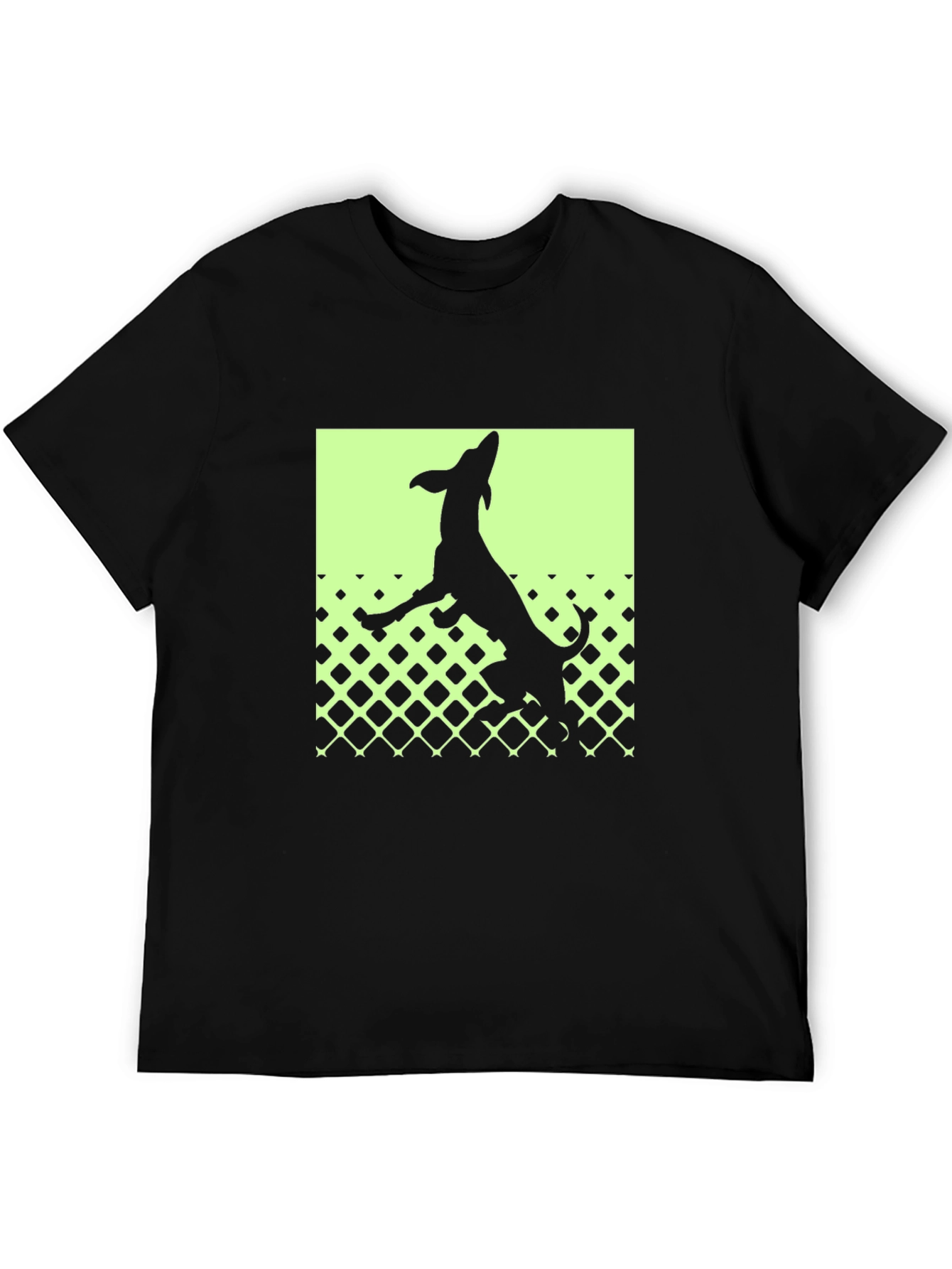 Dog Silhouette Graphic Tee - Mens Black T-Shirt