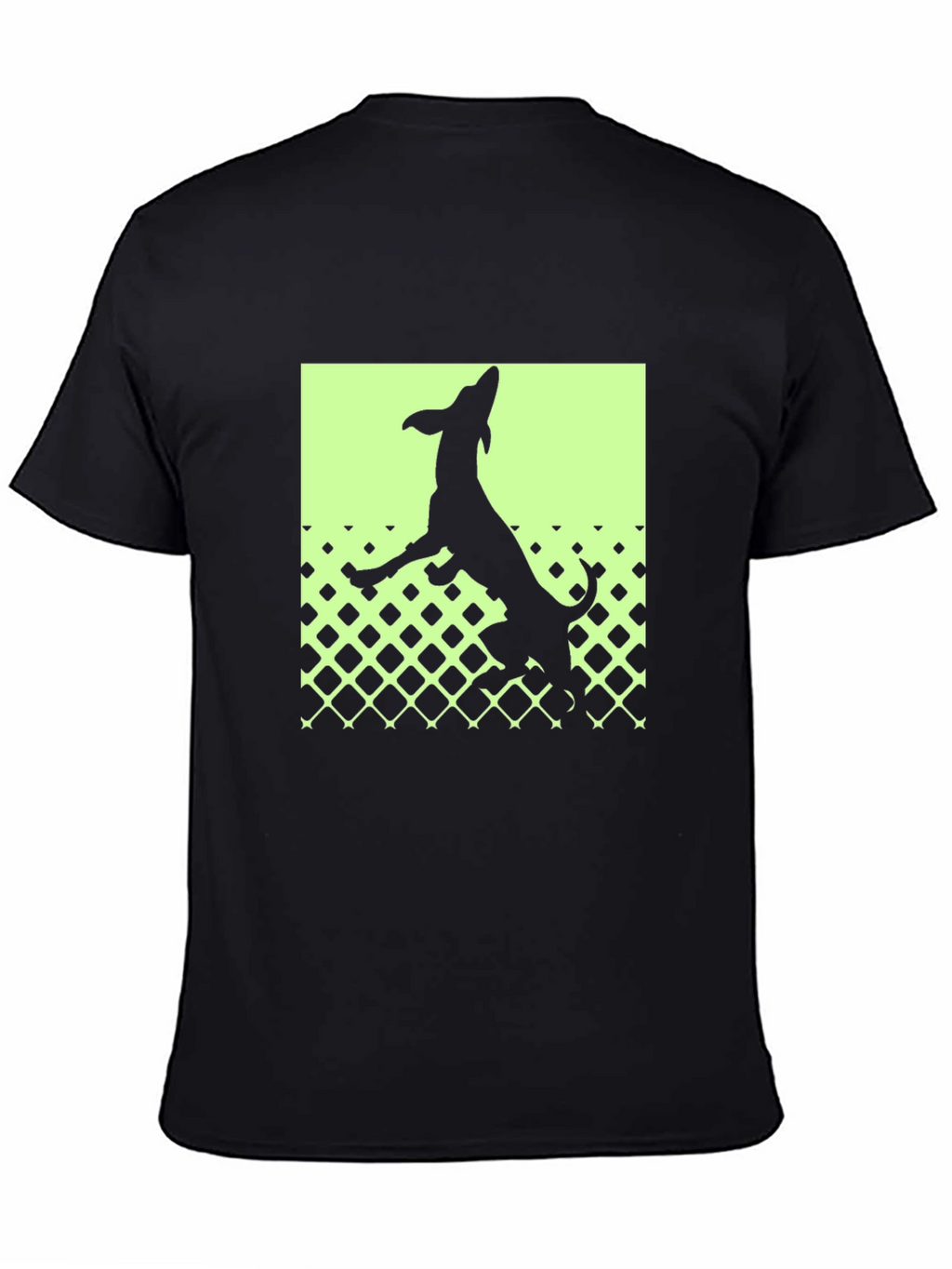 Dog Silhouette Graphic Tee - Mens Black T-Shirt