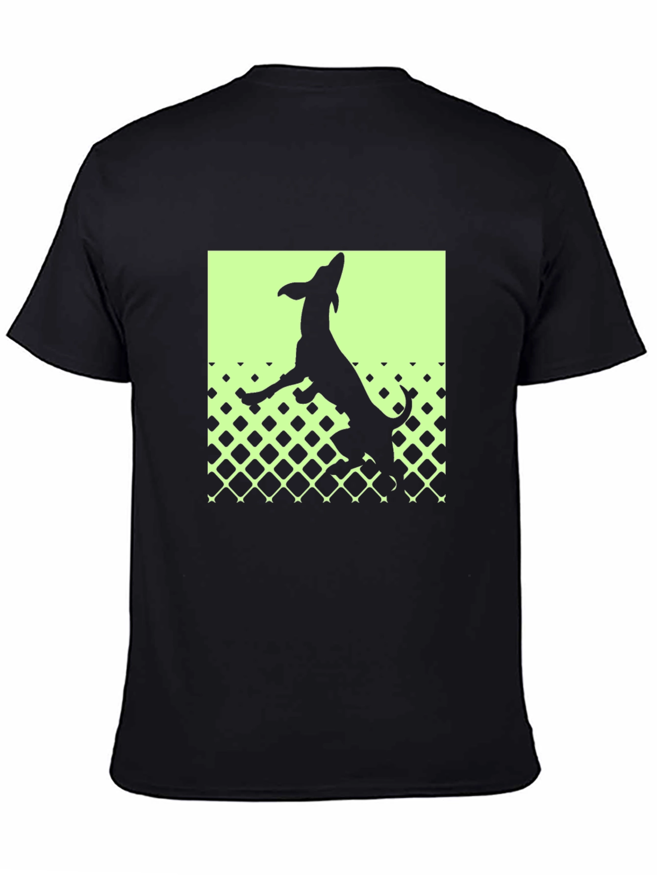 Dog Silhouette Graphic Tee - Mens Black T-Shirt