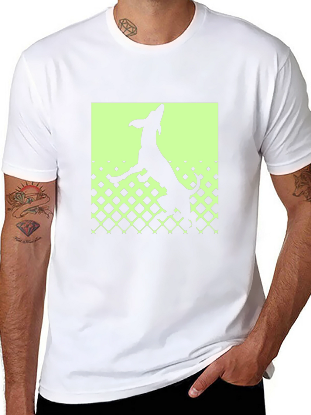 Dog Silhouette Graphic Tee - Mens Black T-Shirt