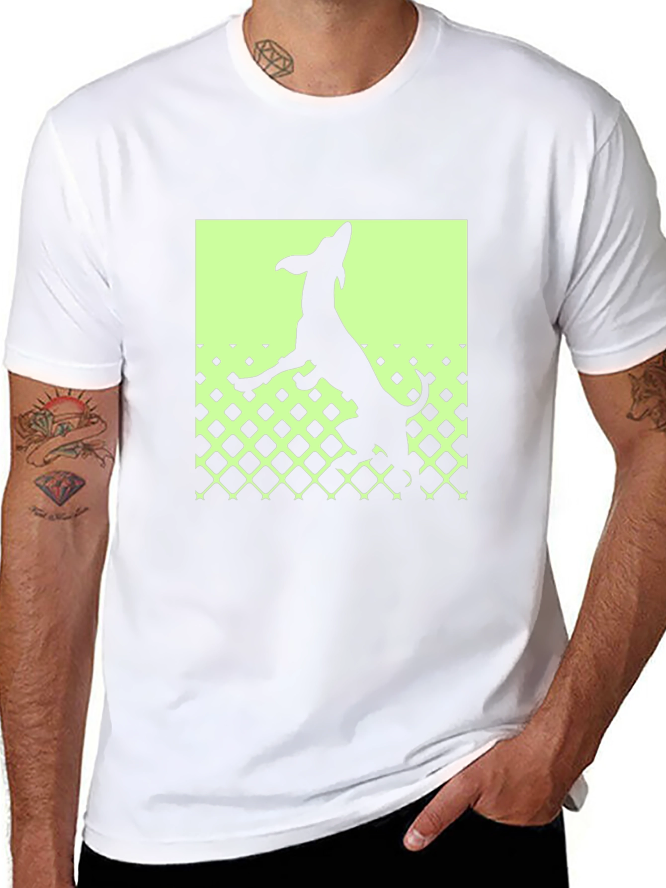 Dog Silhouette Graphic Tee - Mens Black T-Shirt