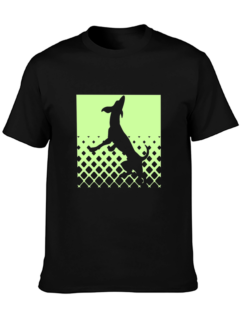 Dog Silhouette Graphic Tee - Mens Black T-Shirt