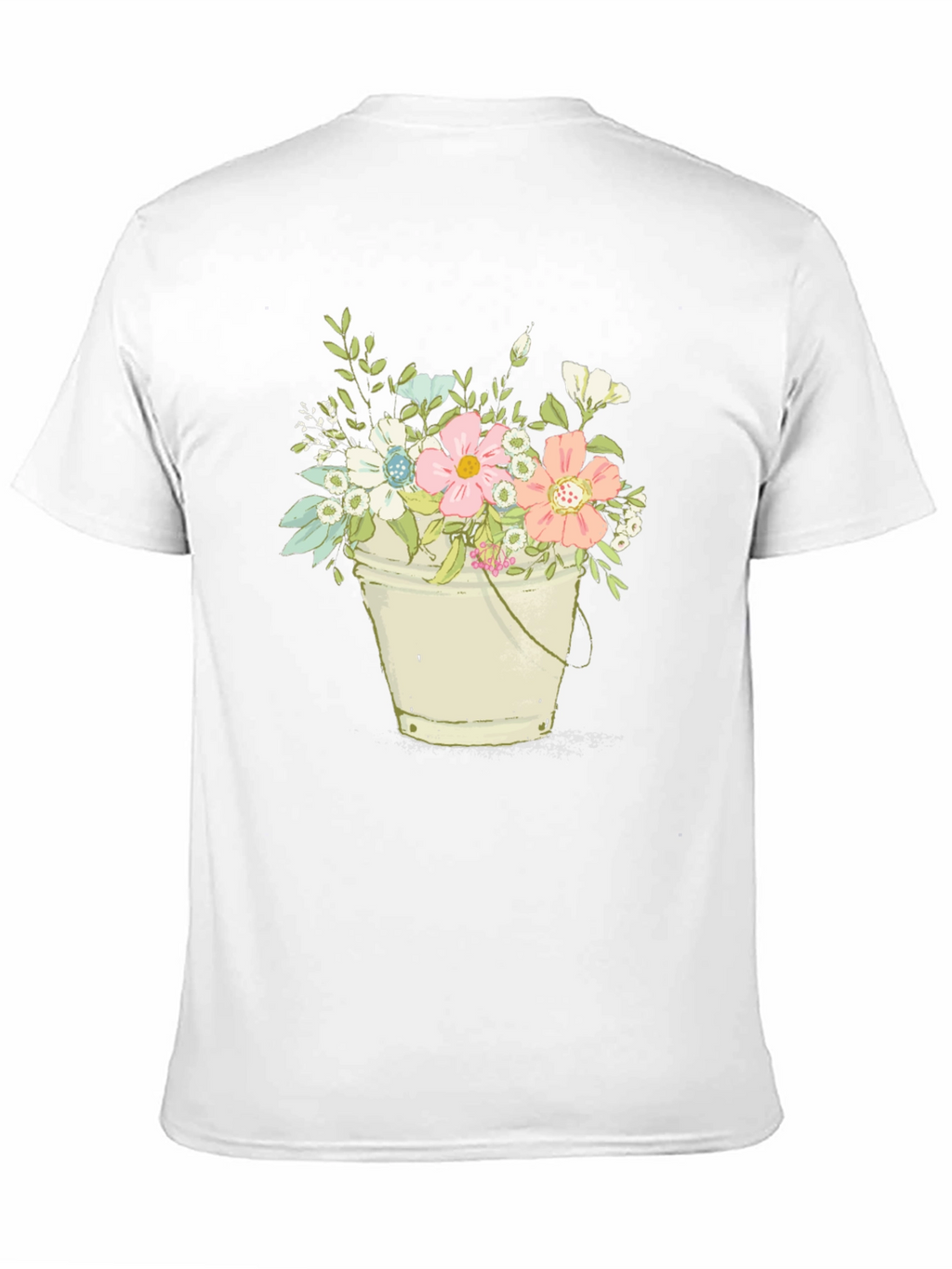 Floral Bucket T-Shirt - Black Graphic Tee