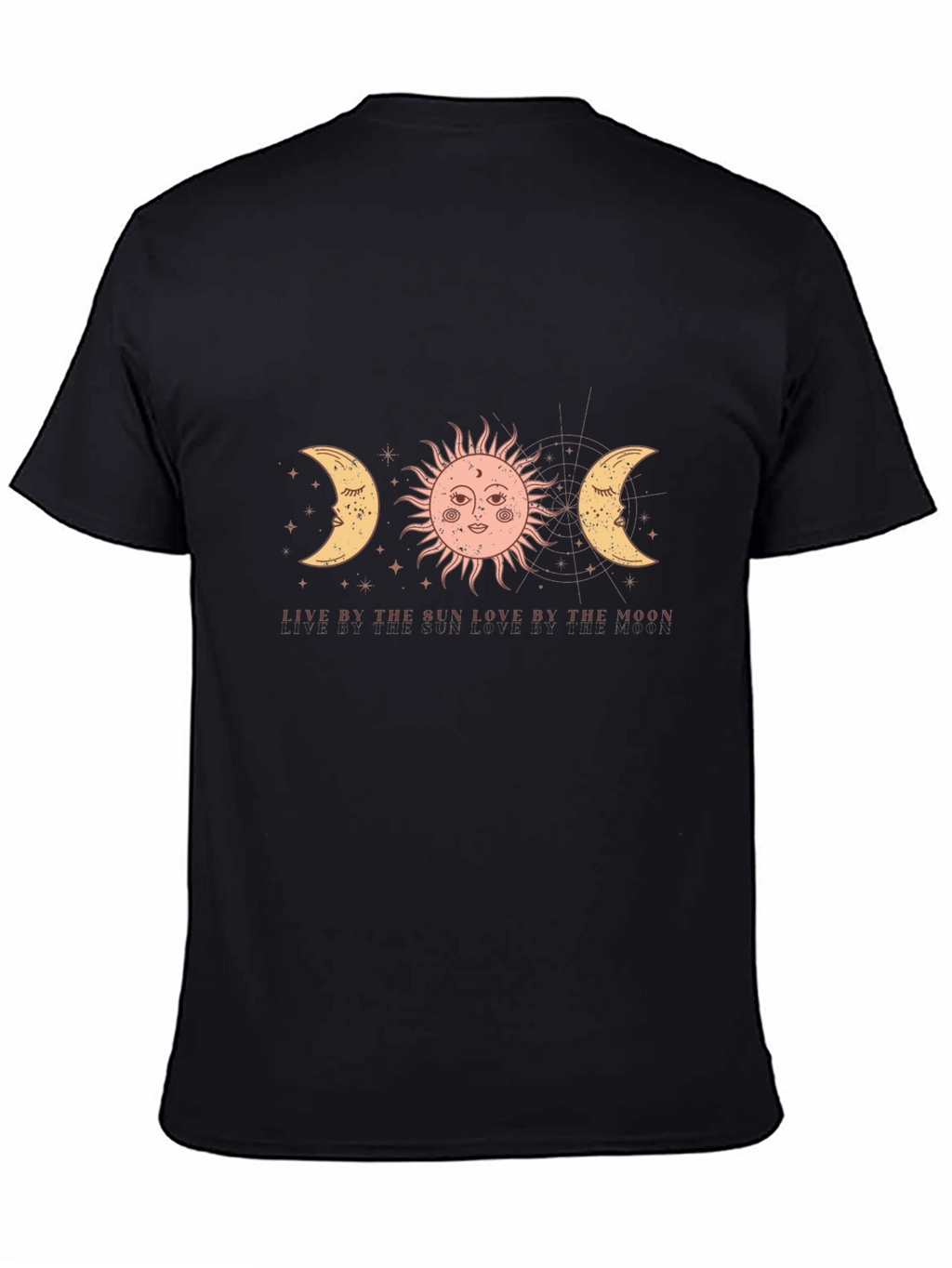 Celestial Sun & Moon Graphic T-Shirt - Black