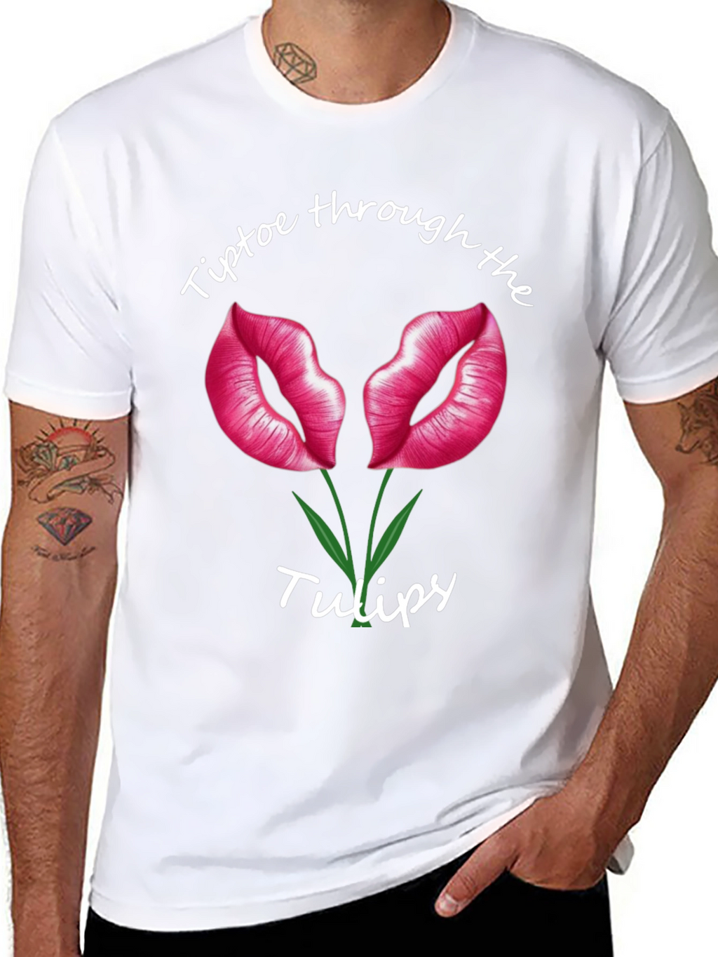 Tiptoe Through the Tulips Black T-Shirt