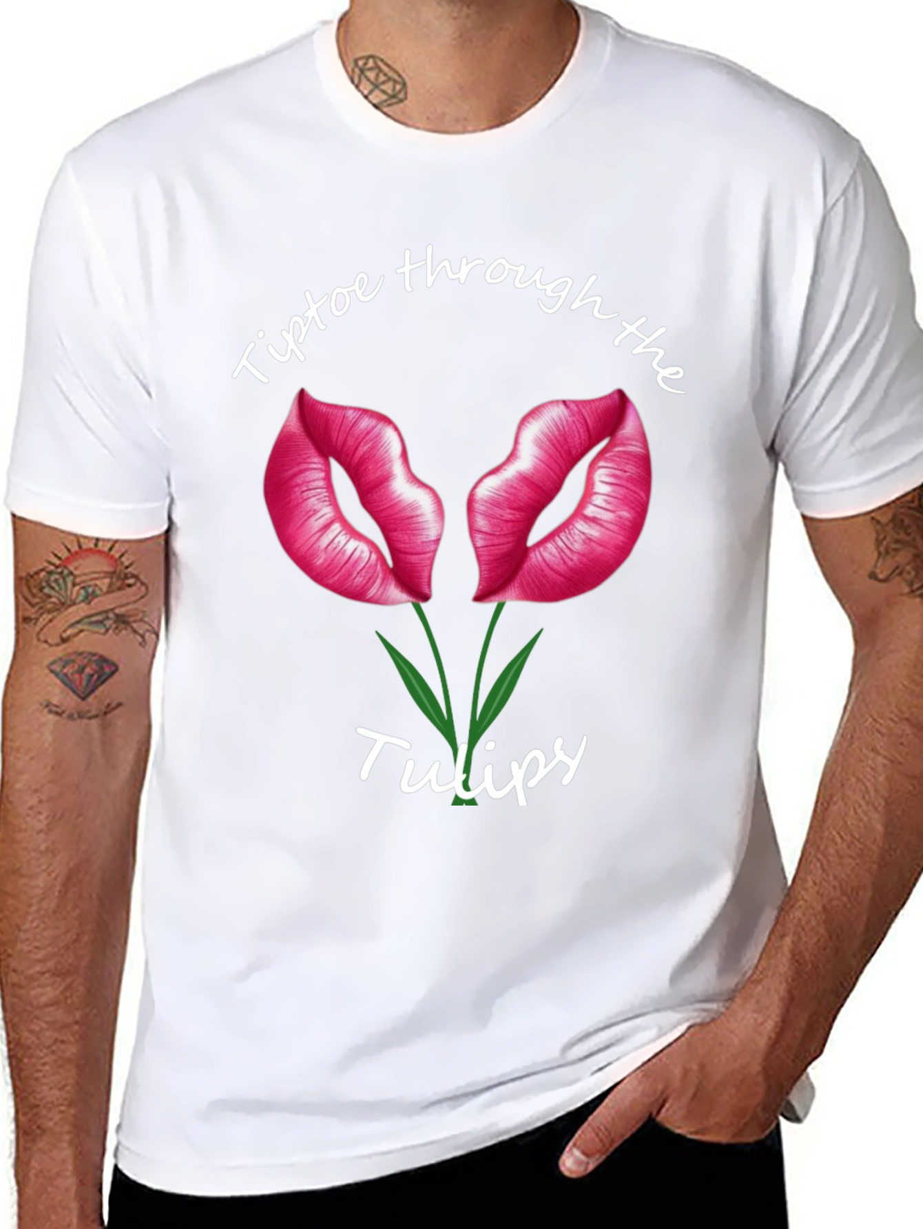 Tiptoe Through the Tulips Black T-Shirt