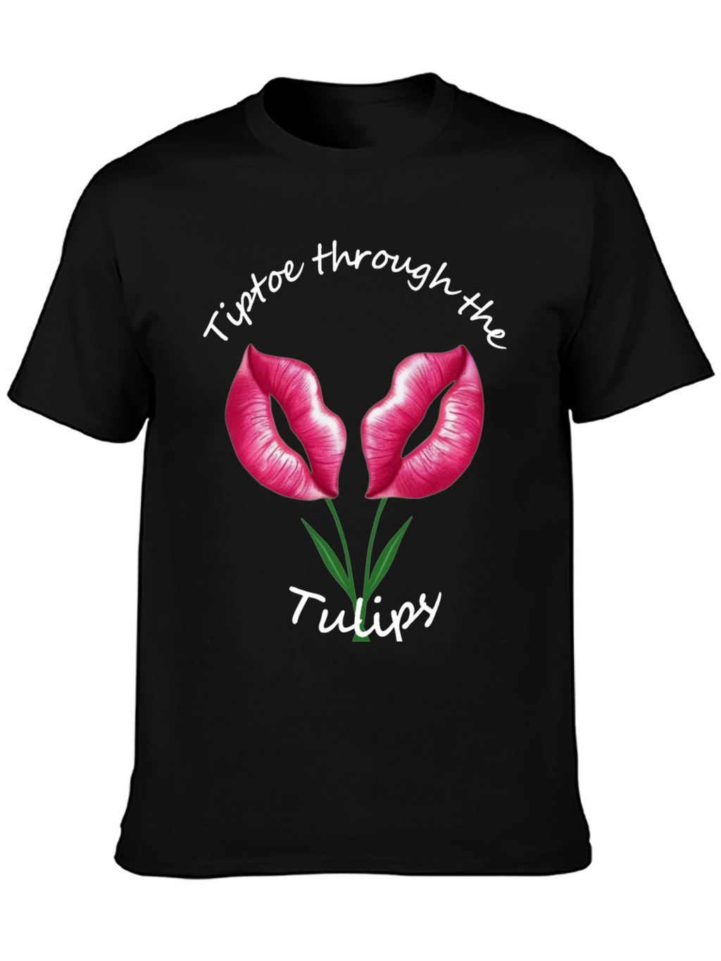 Tiptoe Through the Tulips Black T-Shirt