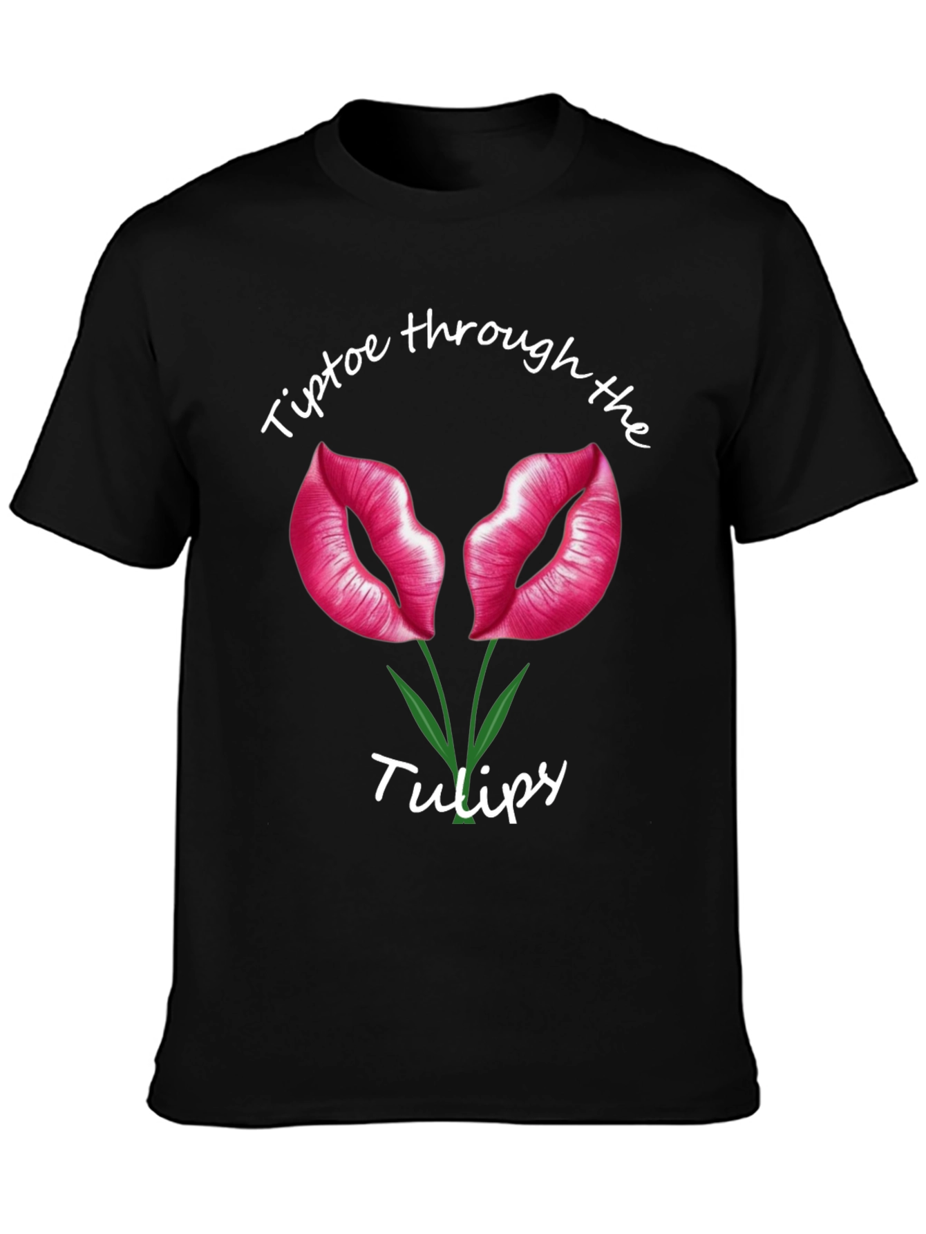 Tiptoe Through the Tulips Black T-Shirt