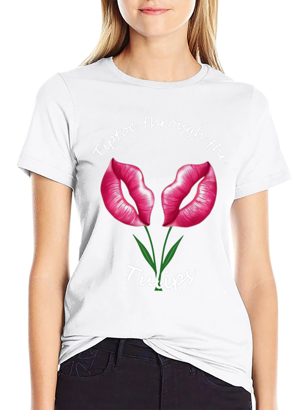 Tiptoe Through the Tulips Black T-Shirt