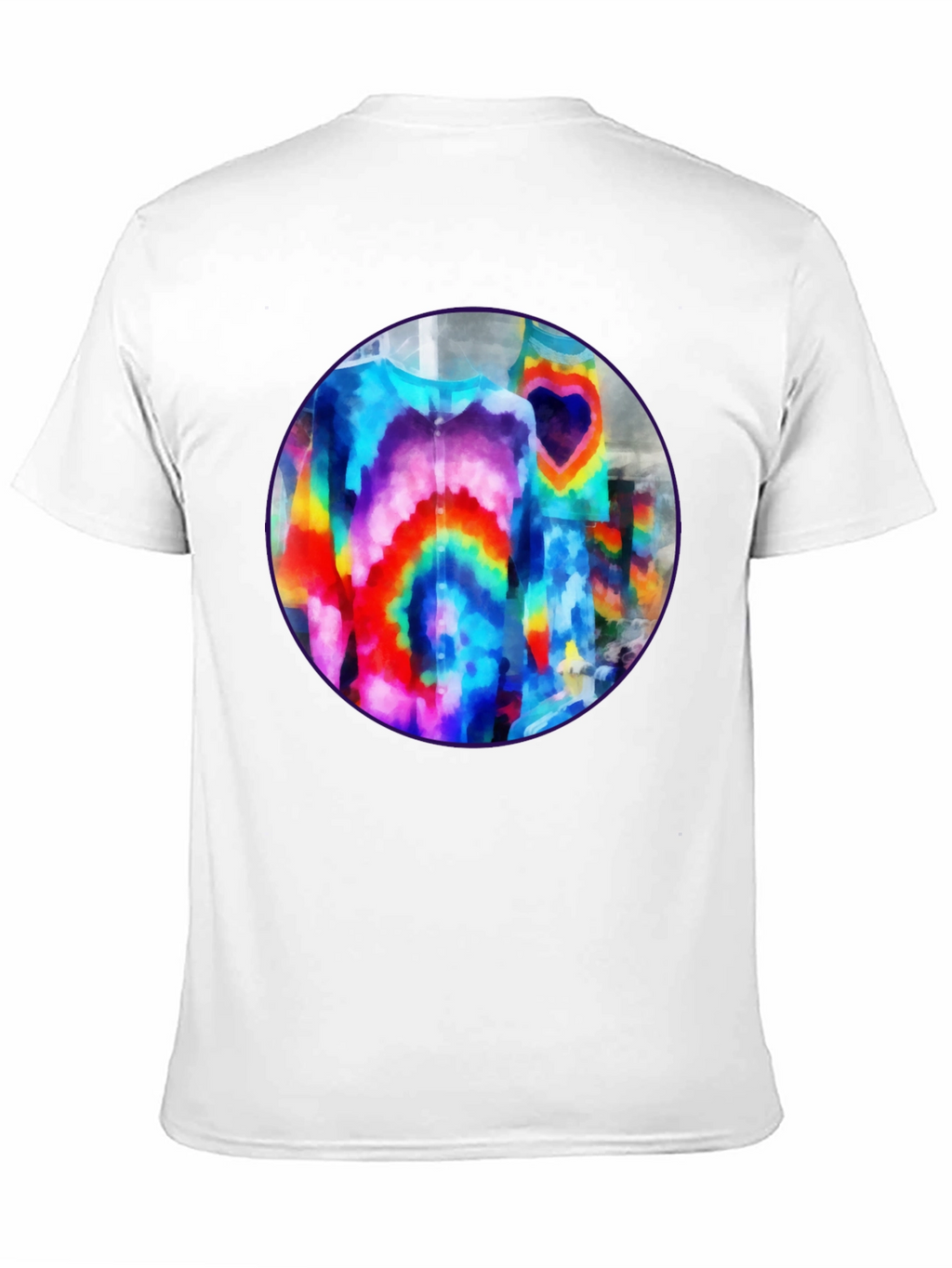 Vibrant Tie-Dye Graphic Tee - Bold Black Cotton T-Shirt