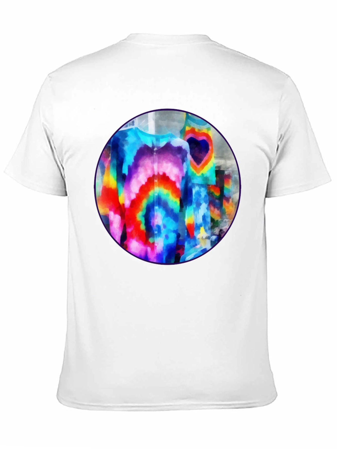 Vibrant Tie-Dye Graphic Tee - Bold Black Cotton T-Shirt