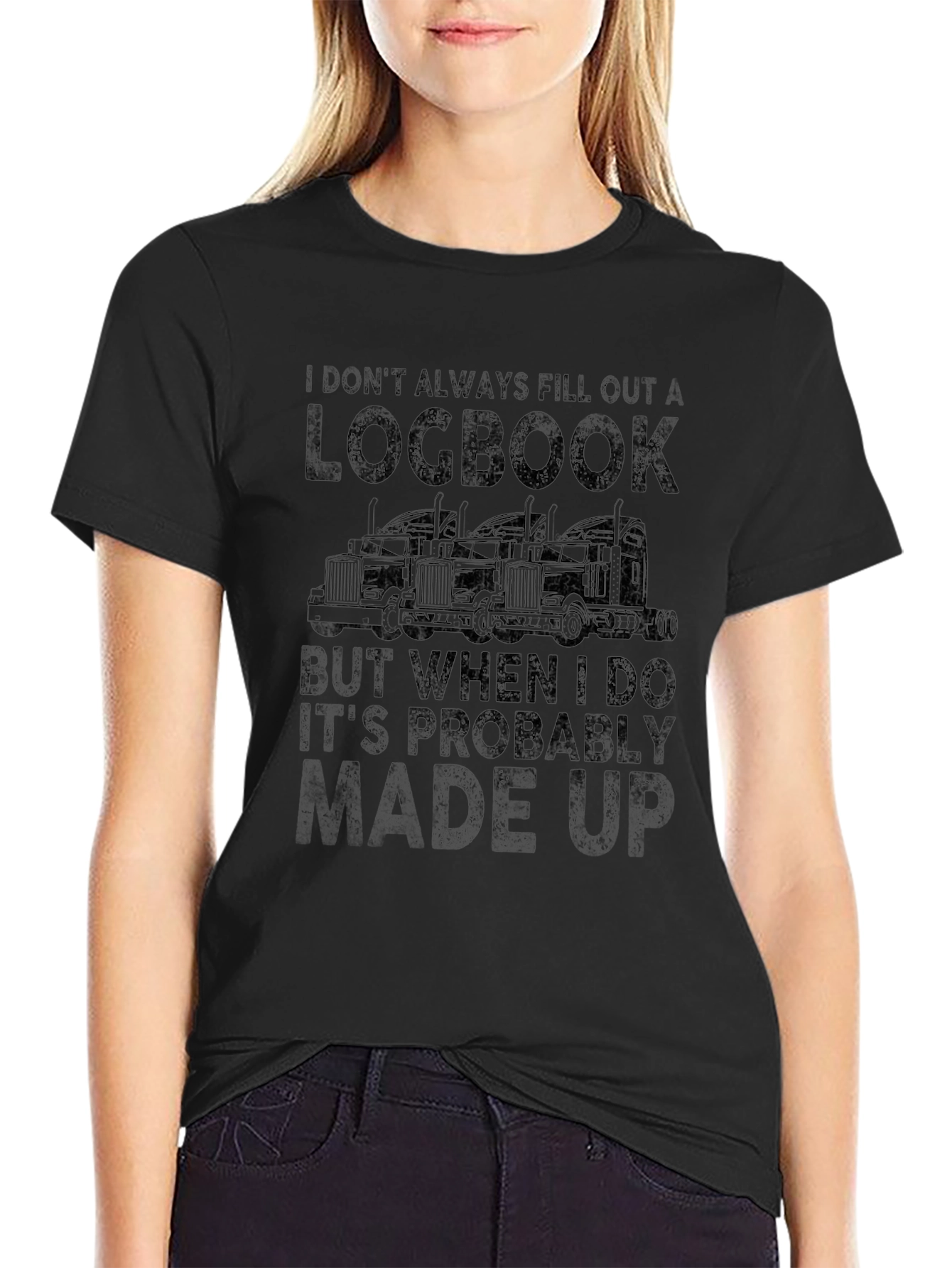 Funny Trucker Logbook T-Shirt - Made Up Log