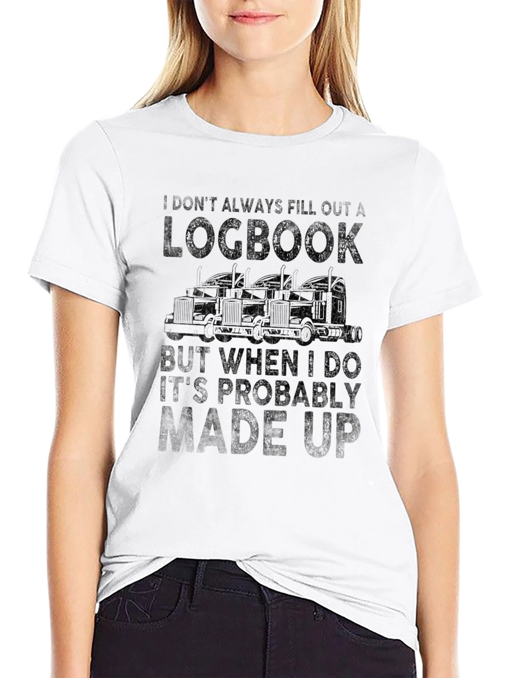 Funny Trucker Logbook T-Shirt - Made Up Log