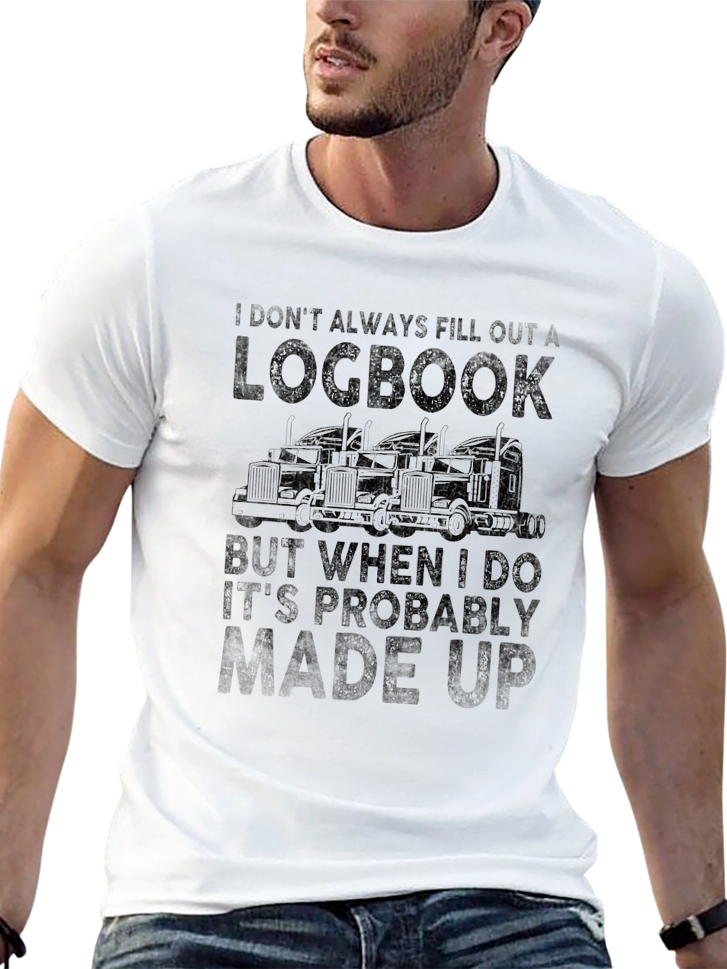 Funny Trucker Logbook T-Shirt - Made Up Log