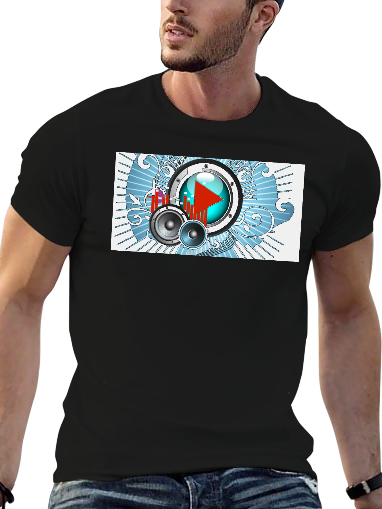 Music Graphic Tee - Black