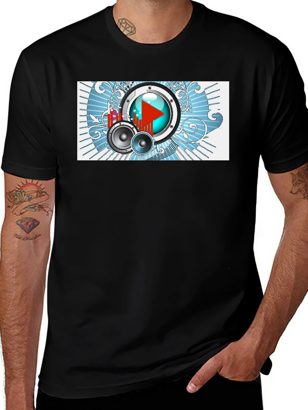 Music Graphic Tee - Black