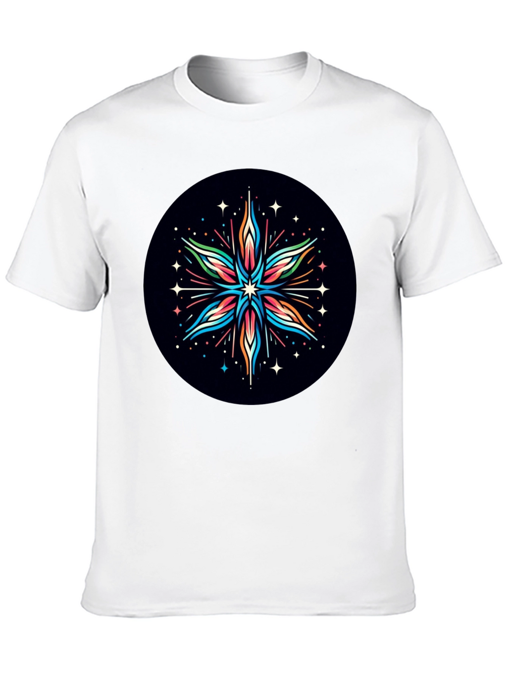 Abstract Star Graphic Tee - Black
