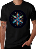 Abstract Star Graphic Tee - Black