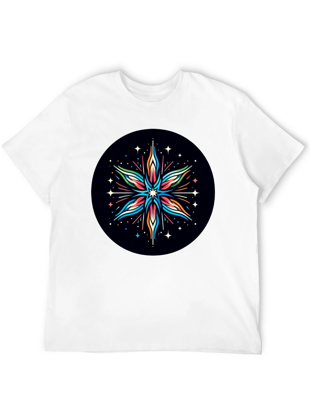 Abstract Star Graphic Tee - Black