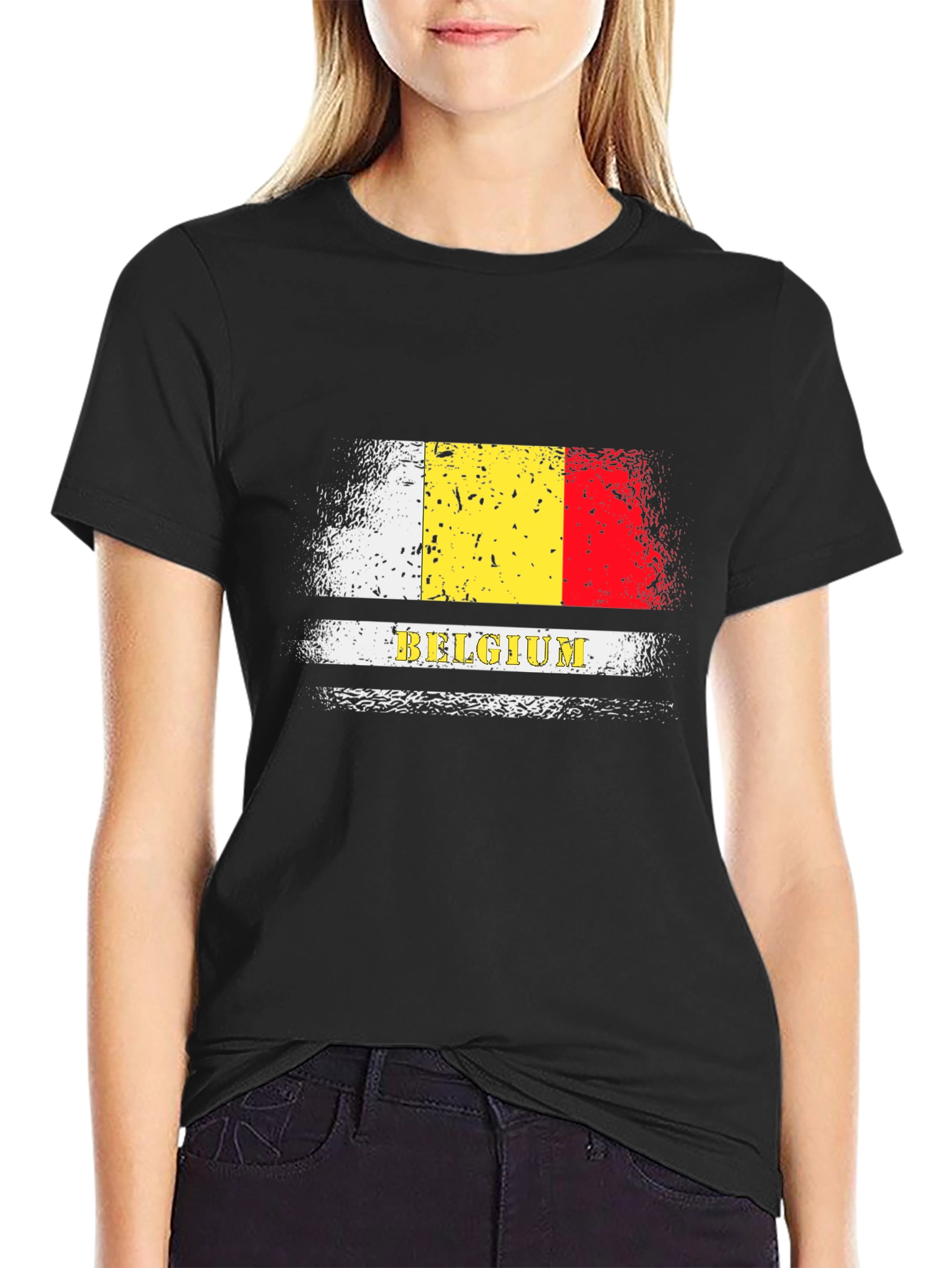 Belgium Flag T-Shirt - Black