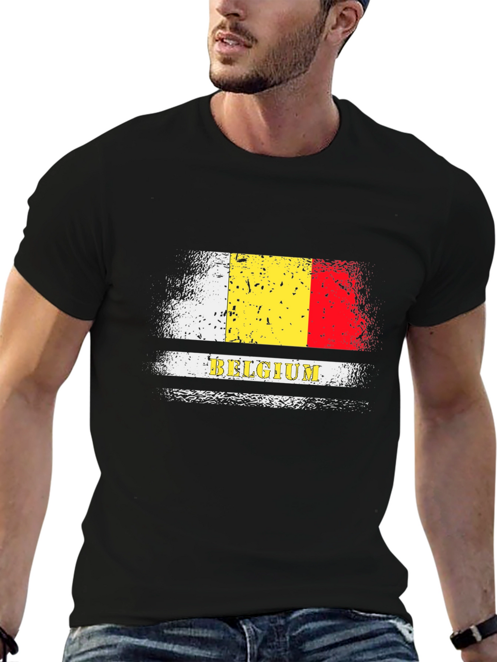 Belgium Flag T-Shirt - Black