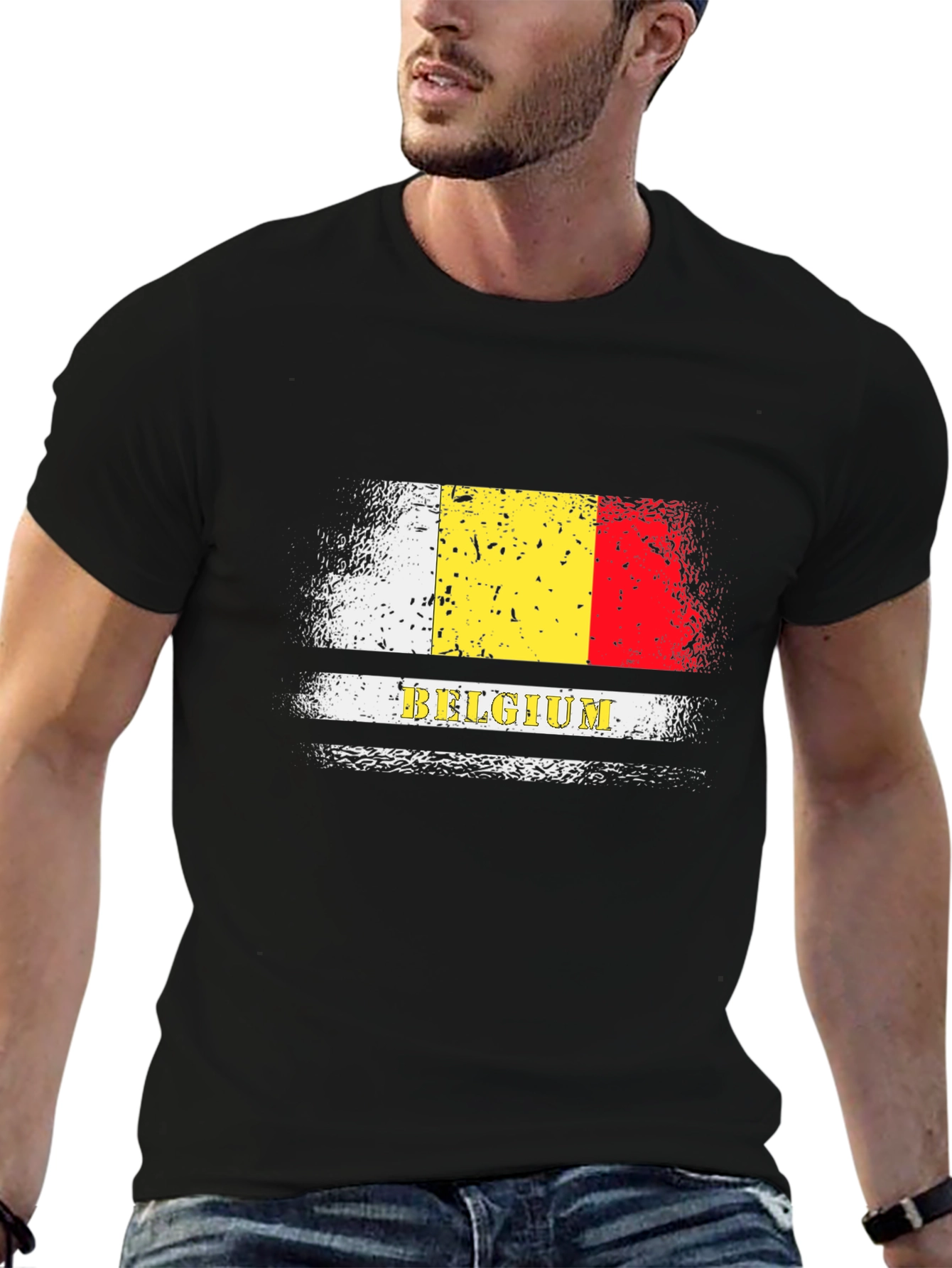 Belgium Flag T-Shirt - Black