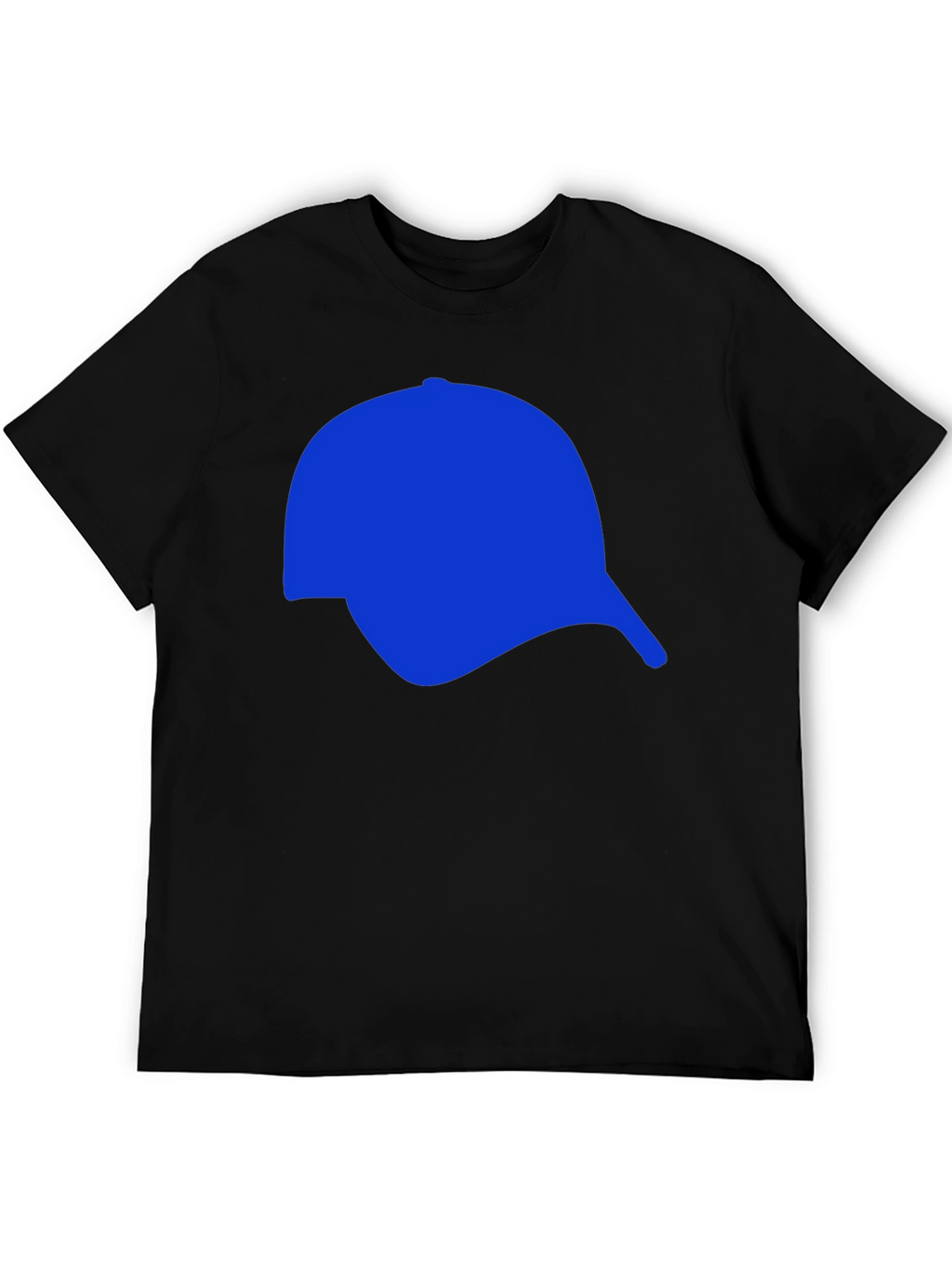 Mens Black T-Shirt with Blue Cap Graphic