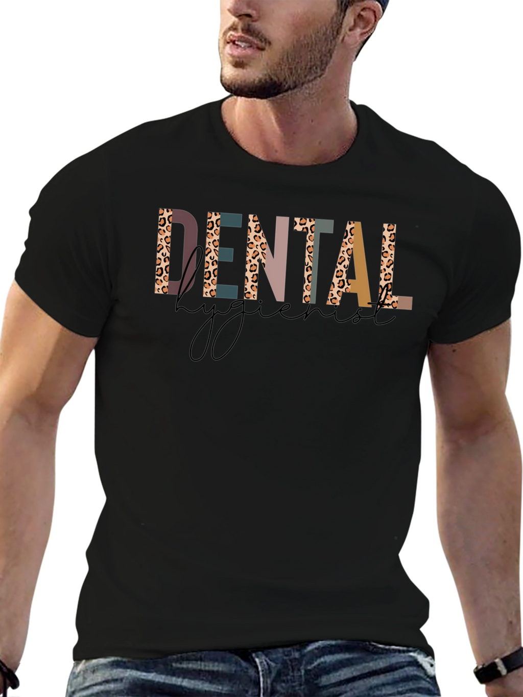 Dental Hygienist Leopard Print Graphic T-Shirt