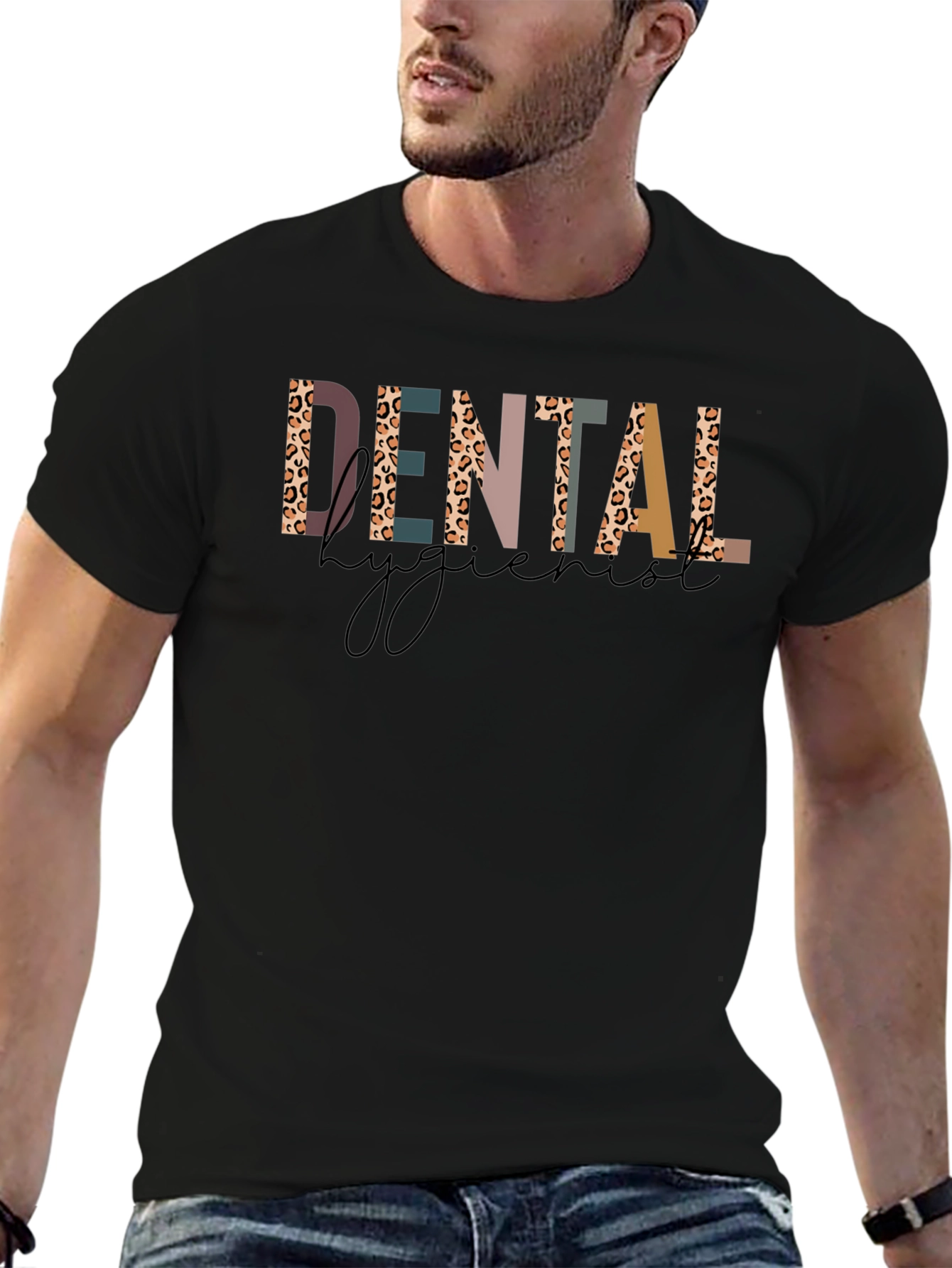 Dental Hygienist Leopard Print Graphic T-Shirt