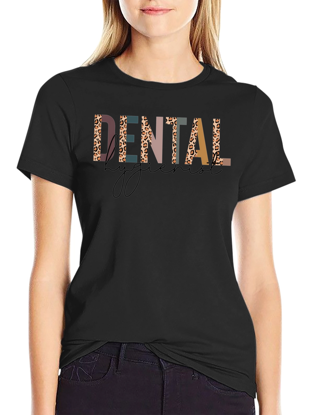 Dental Hygienist Leopard Print Graphic T-Shirt