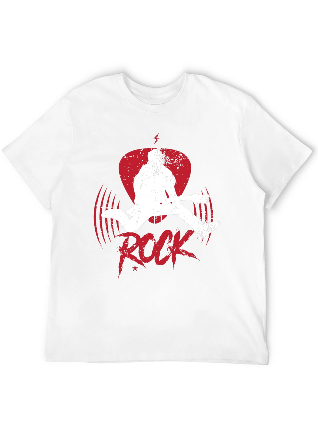 Rock Guitar Player Graphic Tee - Black Cotton