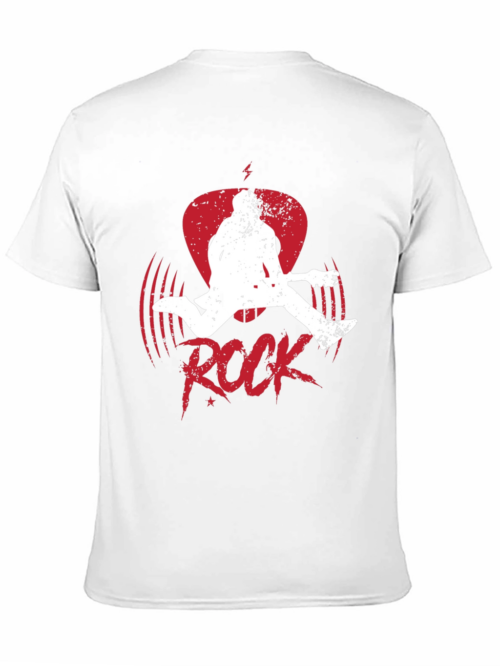 Rock Guitar Player Graphic Tee - Black Cotton