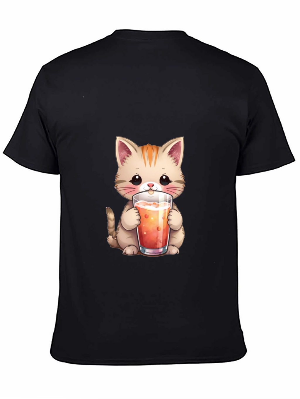 Cute Cat Drinking Juice T-Shirt