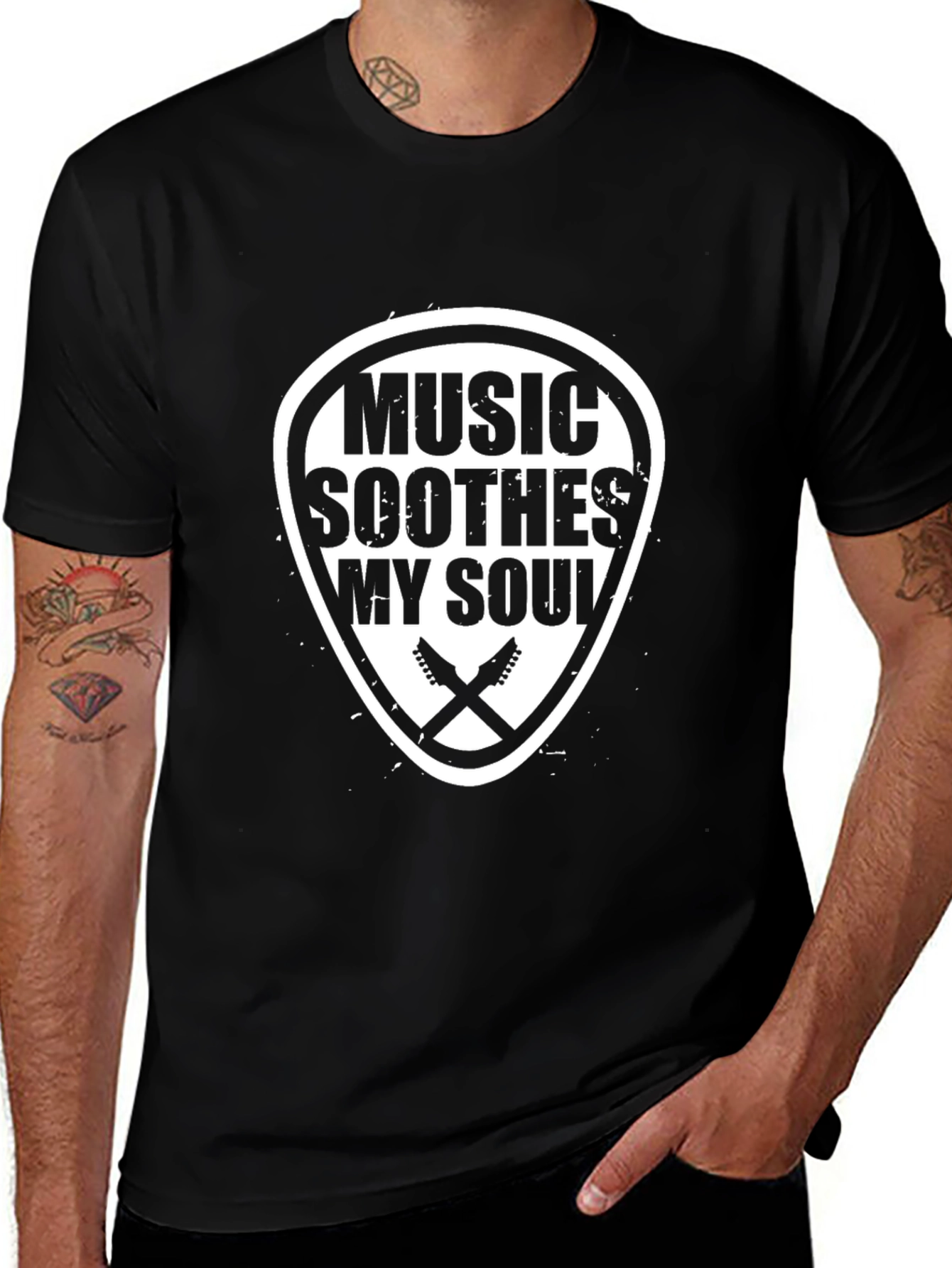Music Soothes My Soul Graphic Tee - Black