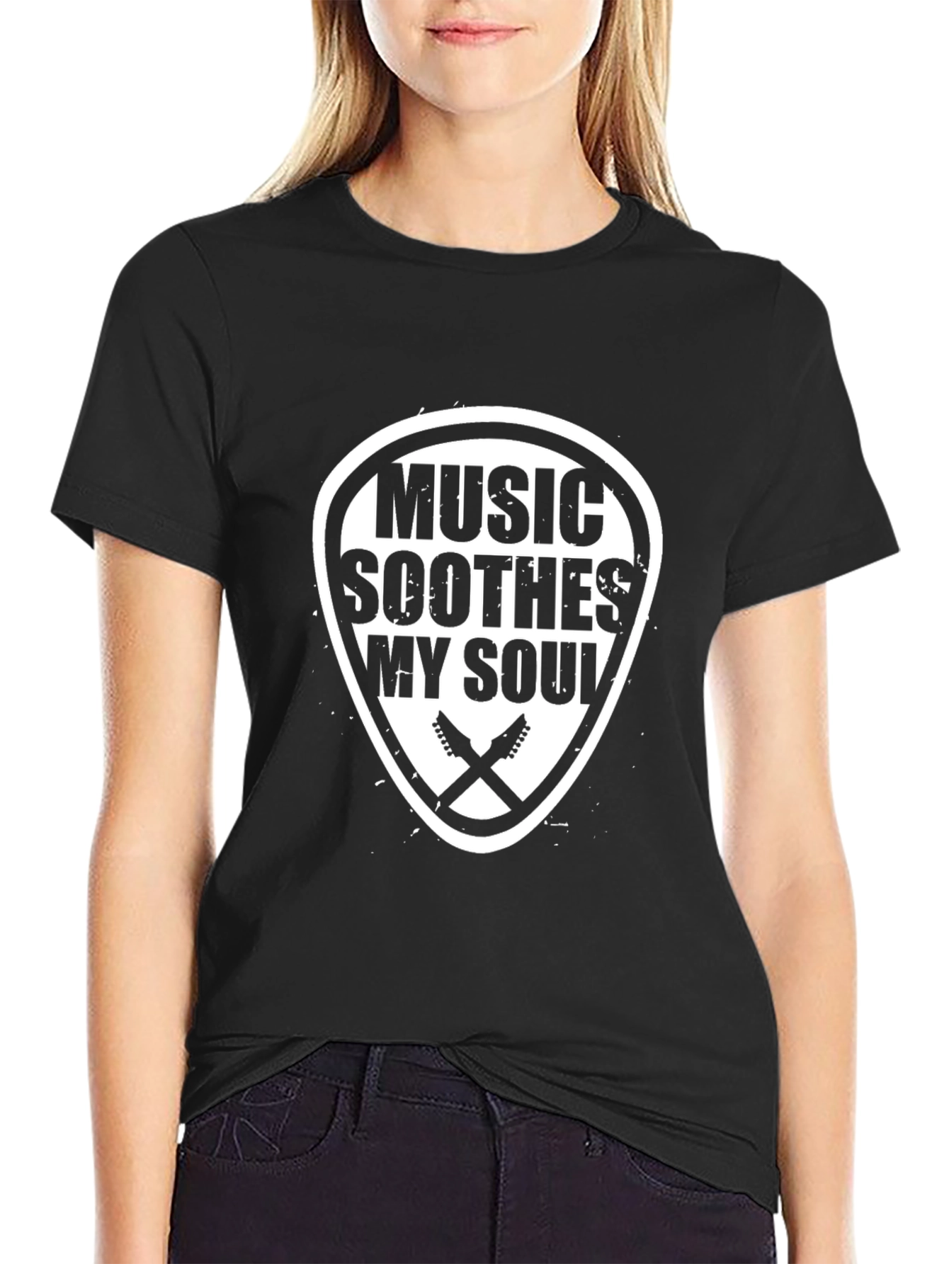 Music Soothes My Soul Graphic Tee - Black