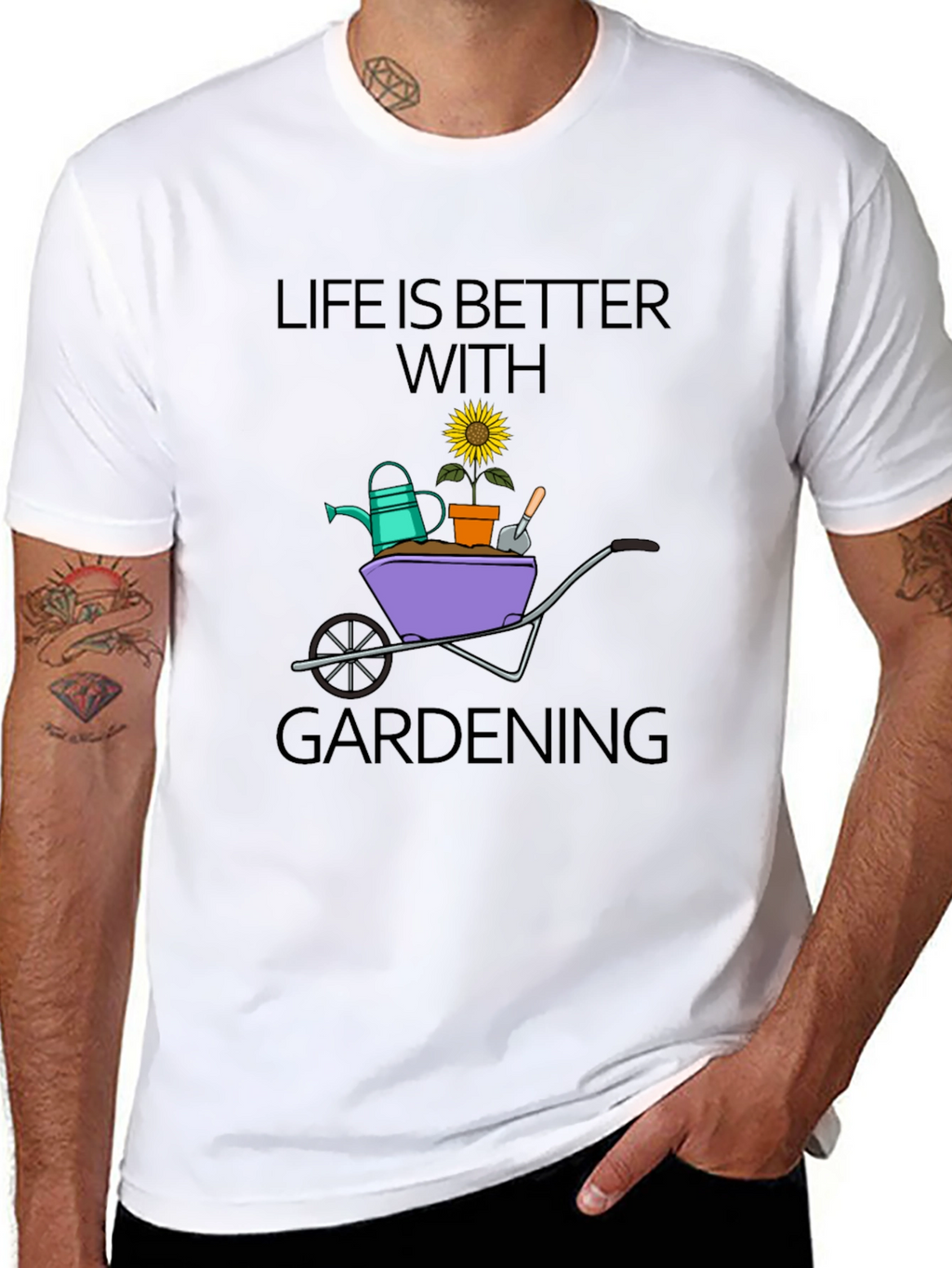 Gardening Life T-Shirt - Black Cotton Tee