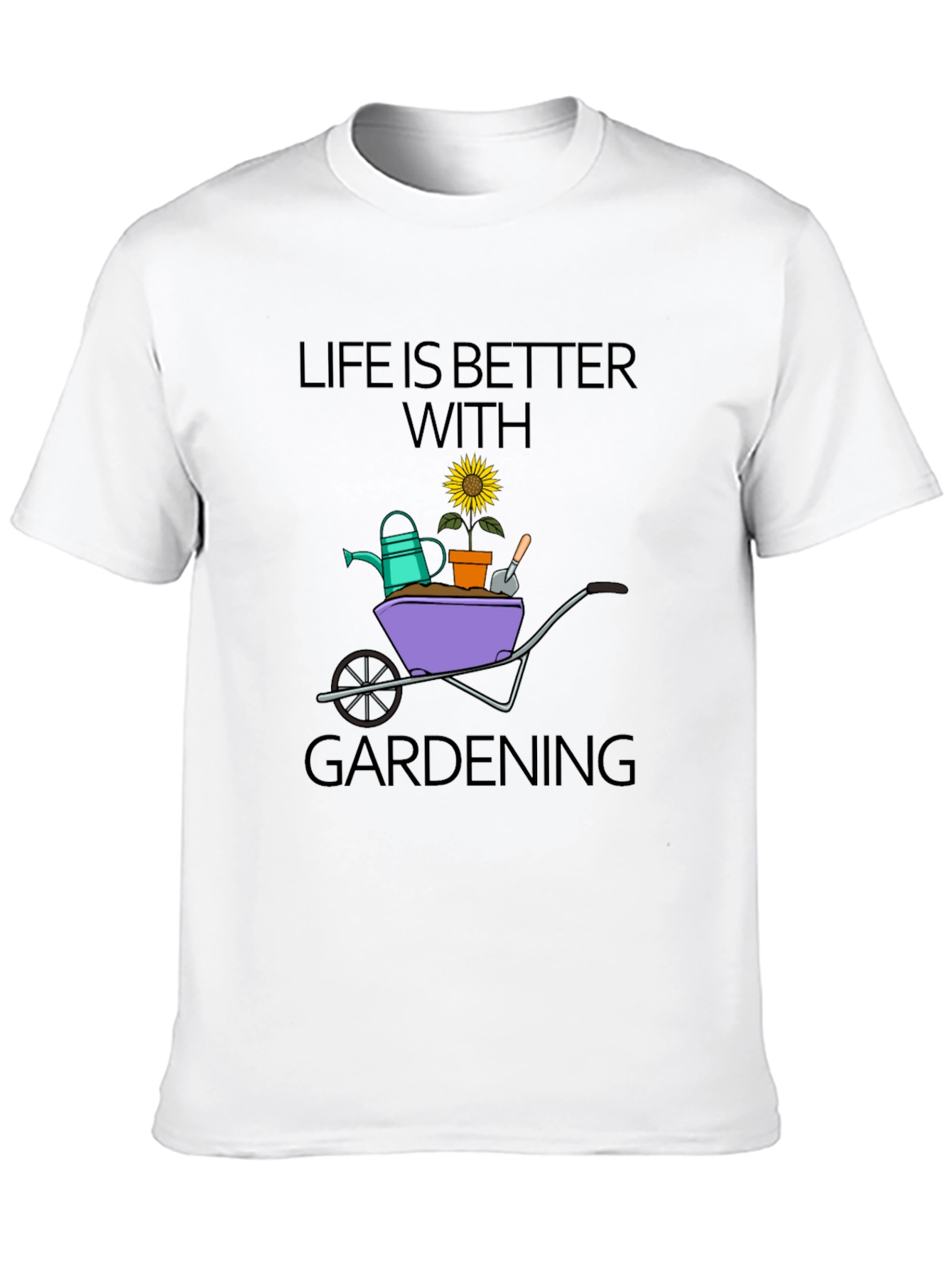 Gardening Life T-Shirt - Black Cotton Tee