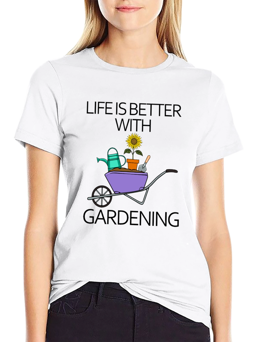 Gardening Life T-Shirt - Black Cotton Tee