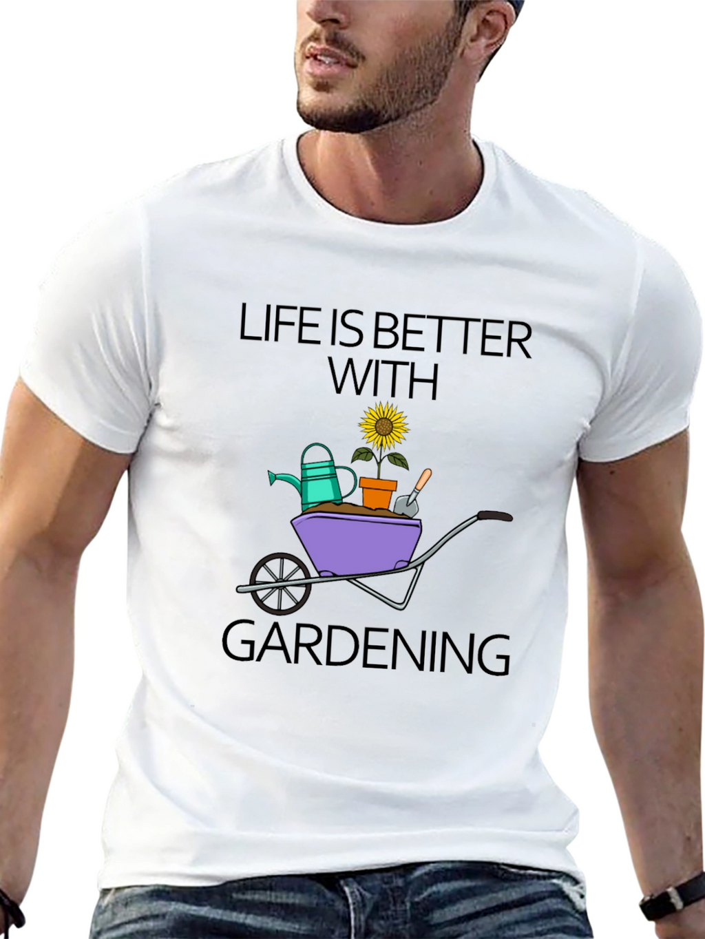 Gardening Life T-Shirt - Black Cotton Tee