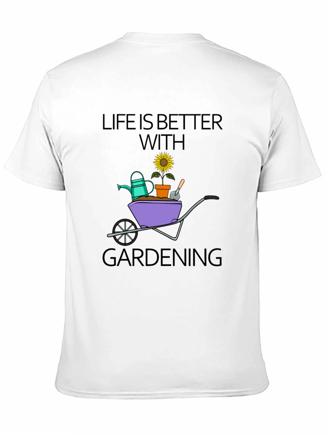 Gardening Life T-Shirt - Black Cotton Tee