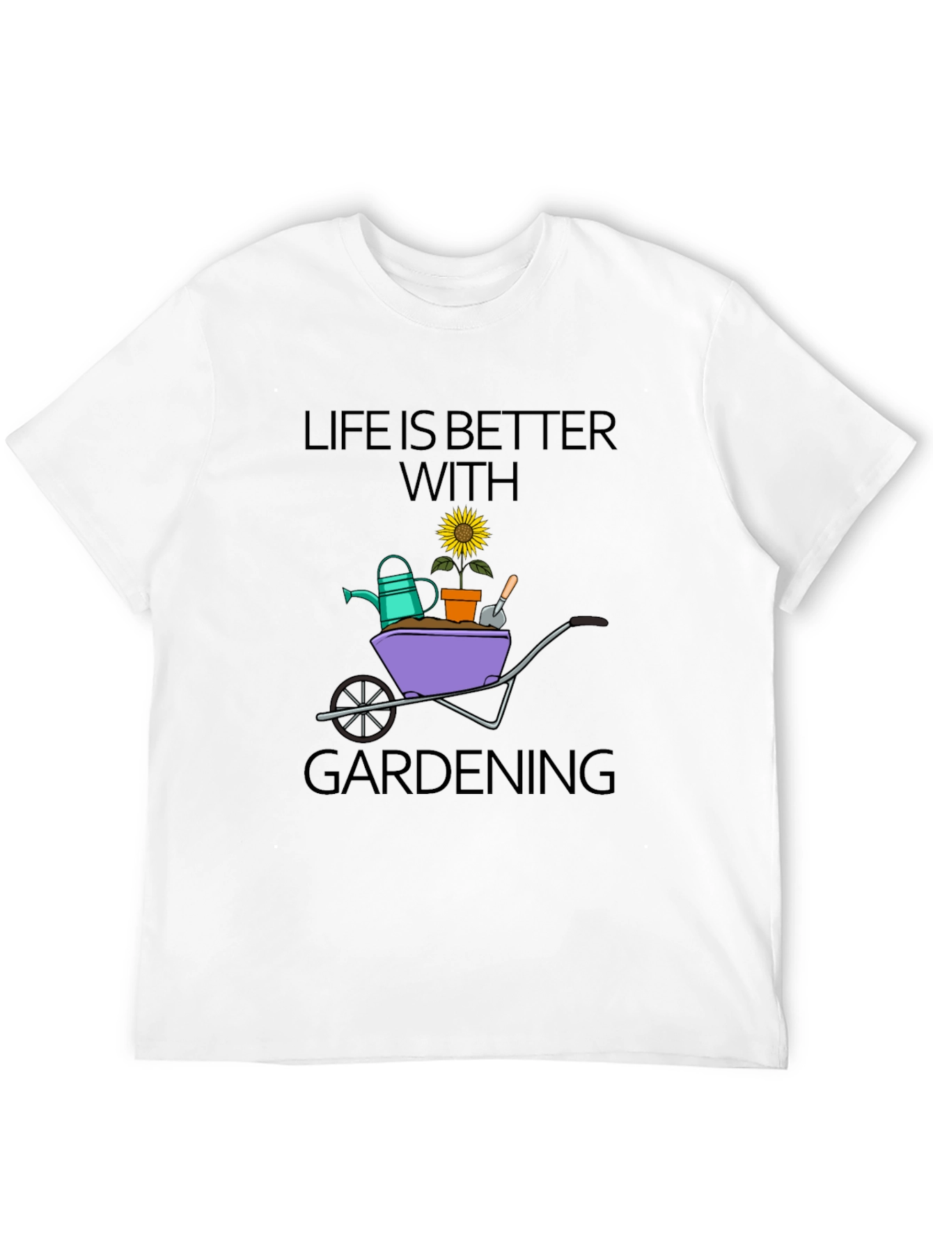 Gardening Life T-Shirt - Black Cotton Tee