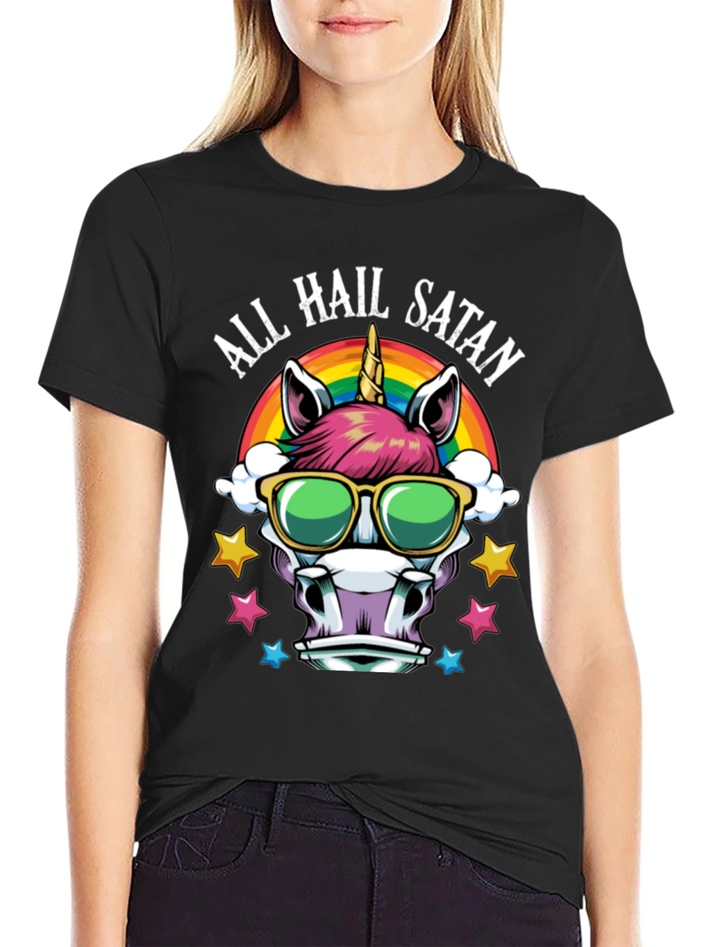 All Hail Satan Unicorn T-Shirt