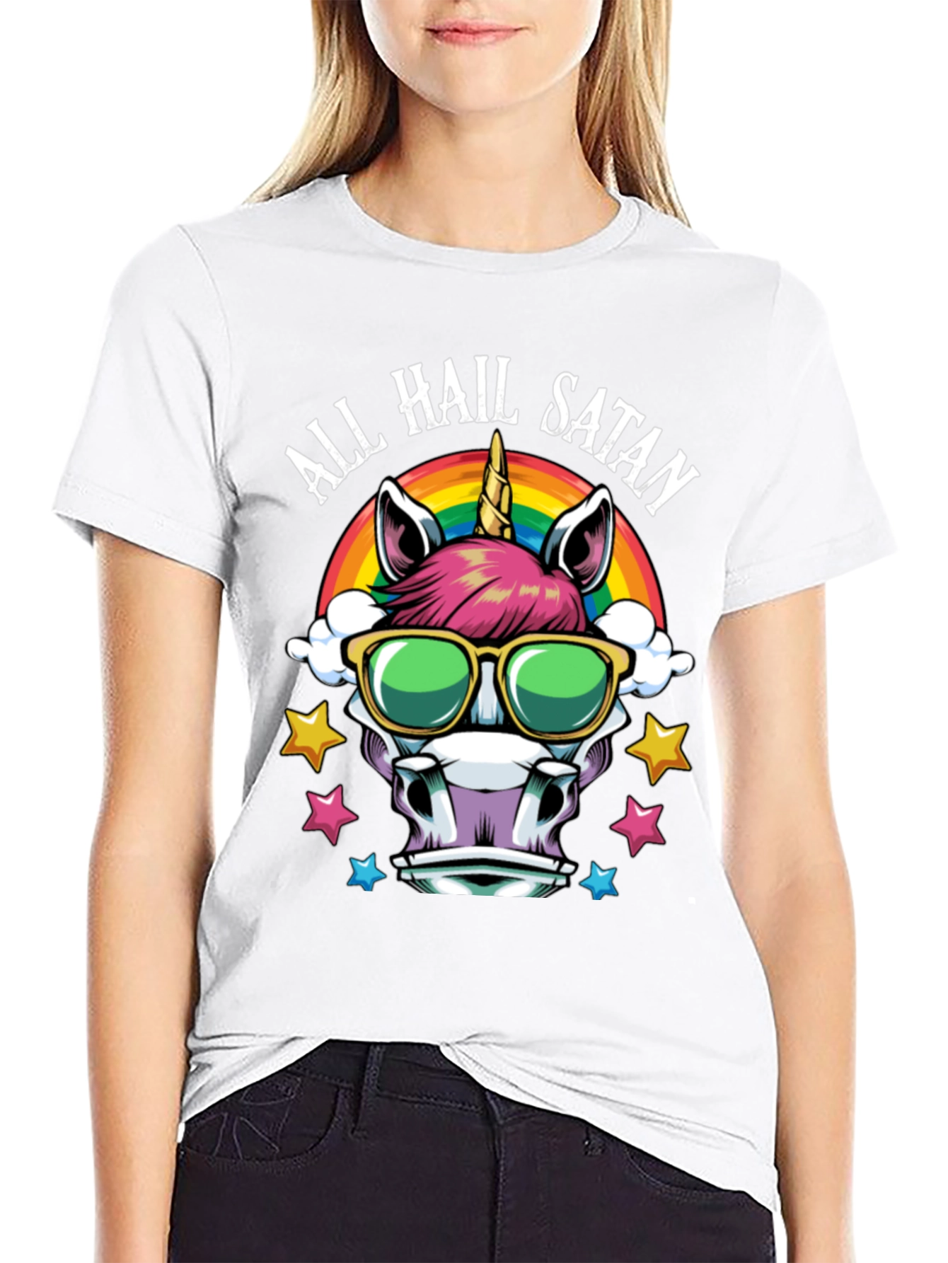 All Hail Satan Unicorn T-Shirt