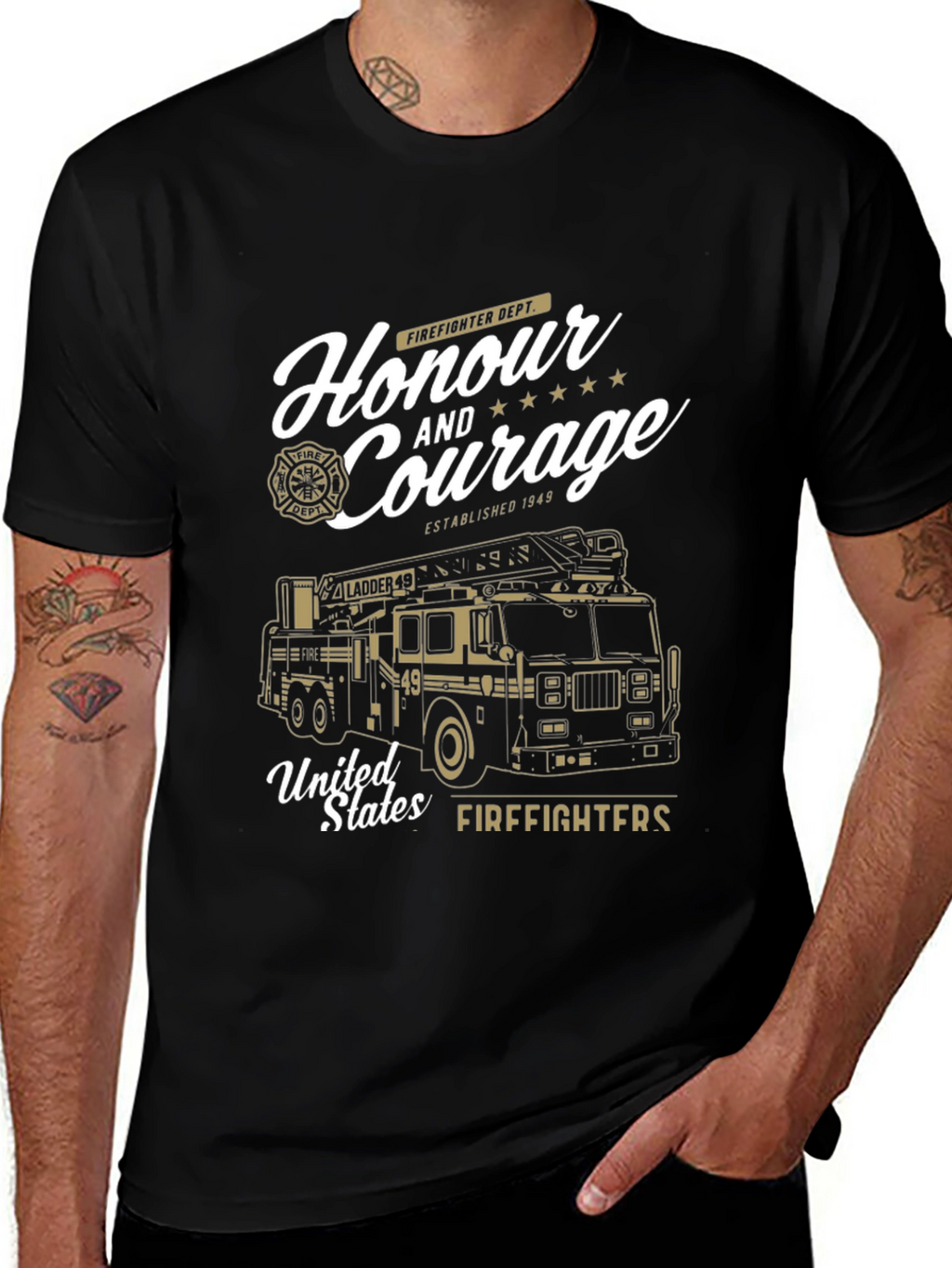Firefighter Honour and Courage Graphic Tee
