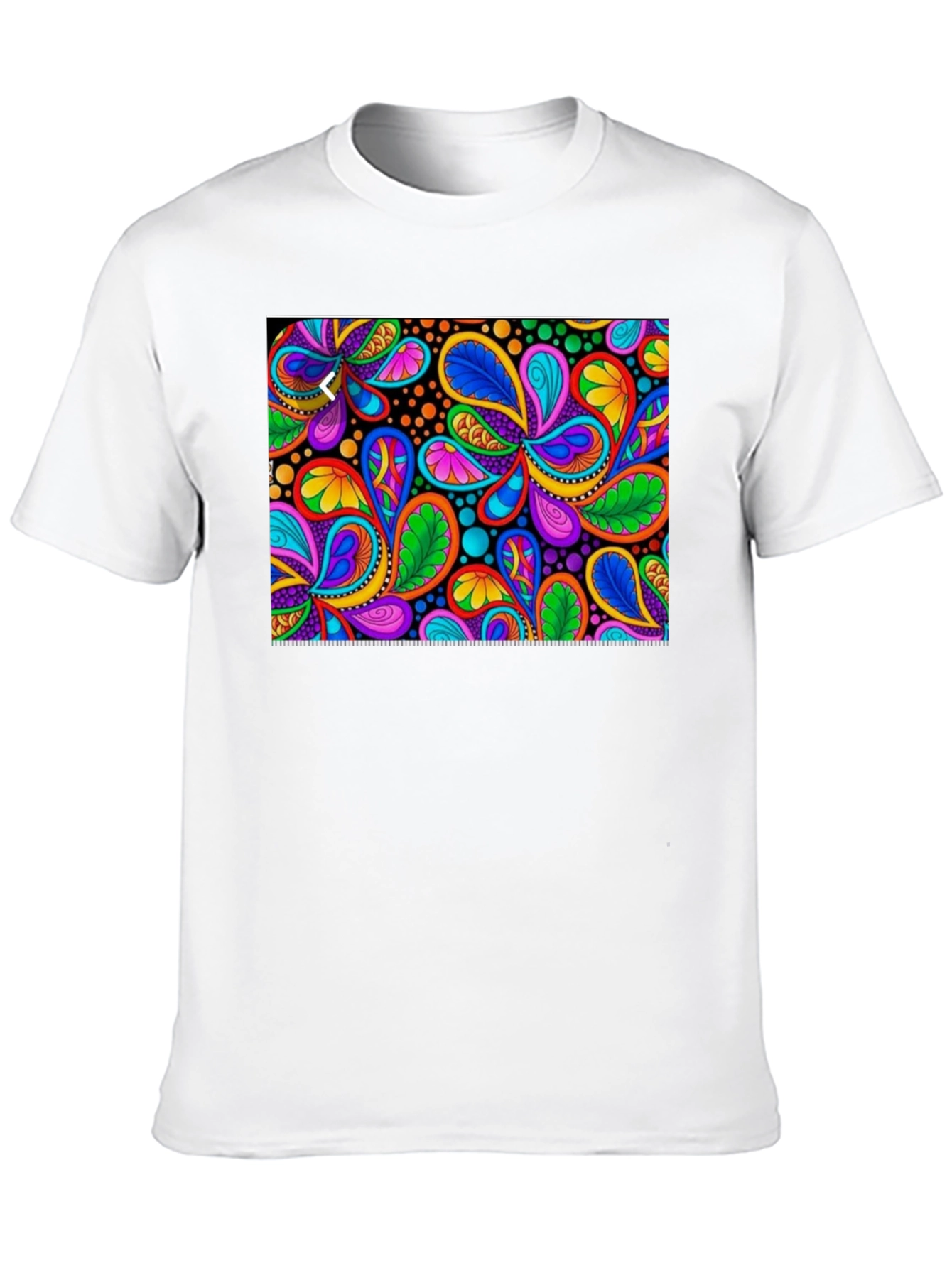 Psychedelic Paisley Print Black T-Shirt
